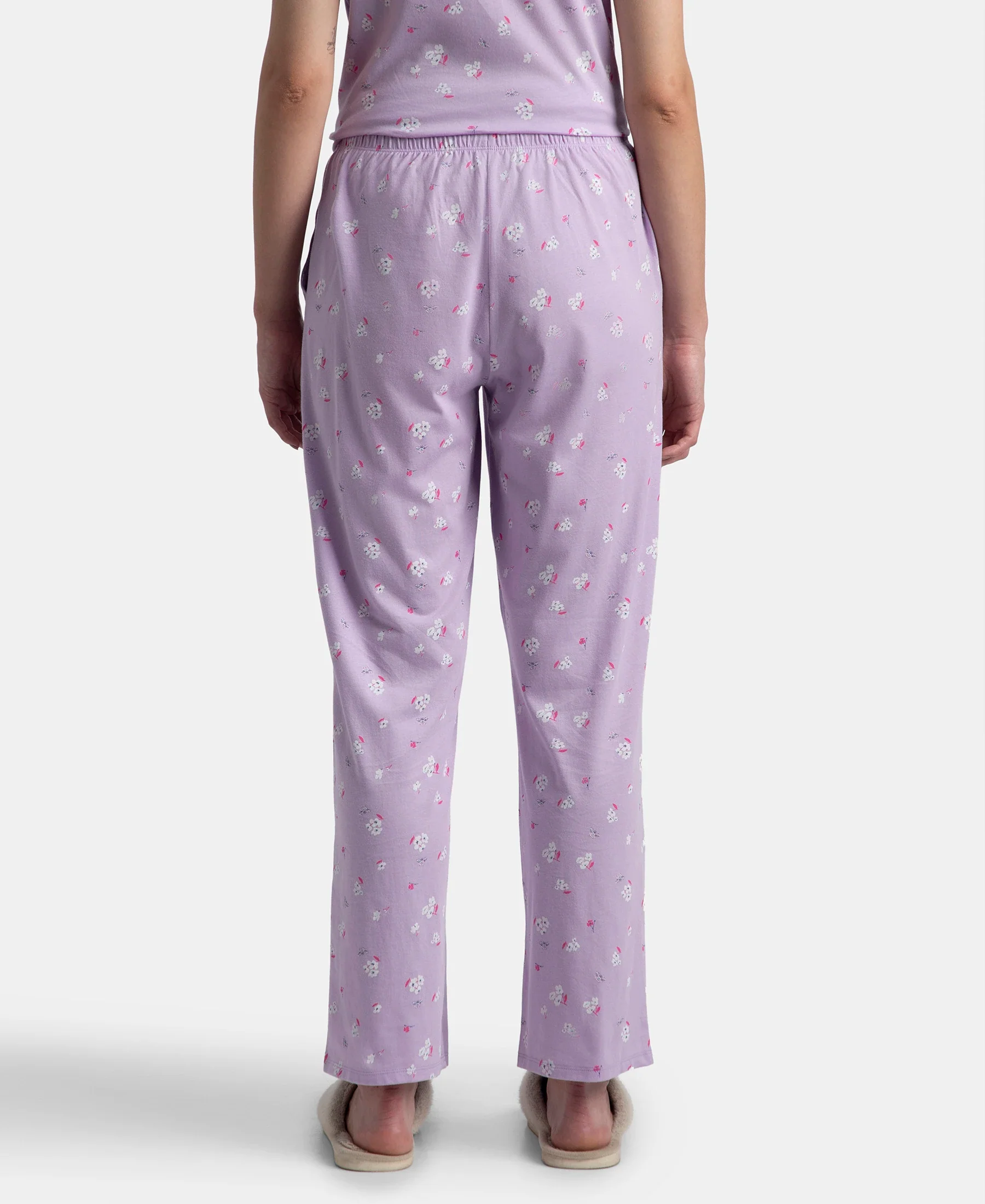 Cotton Short Sleeve Printed T-Shirt & Pyjama Sleep Set - Lavendula - Image 6