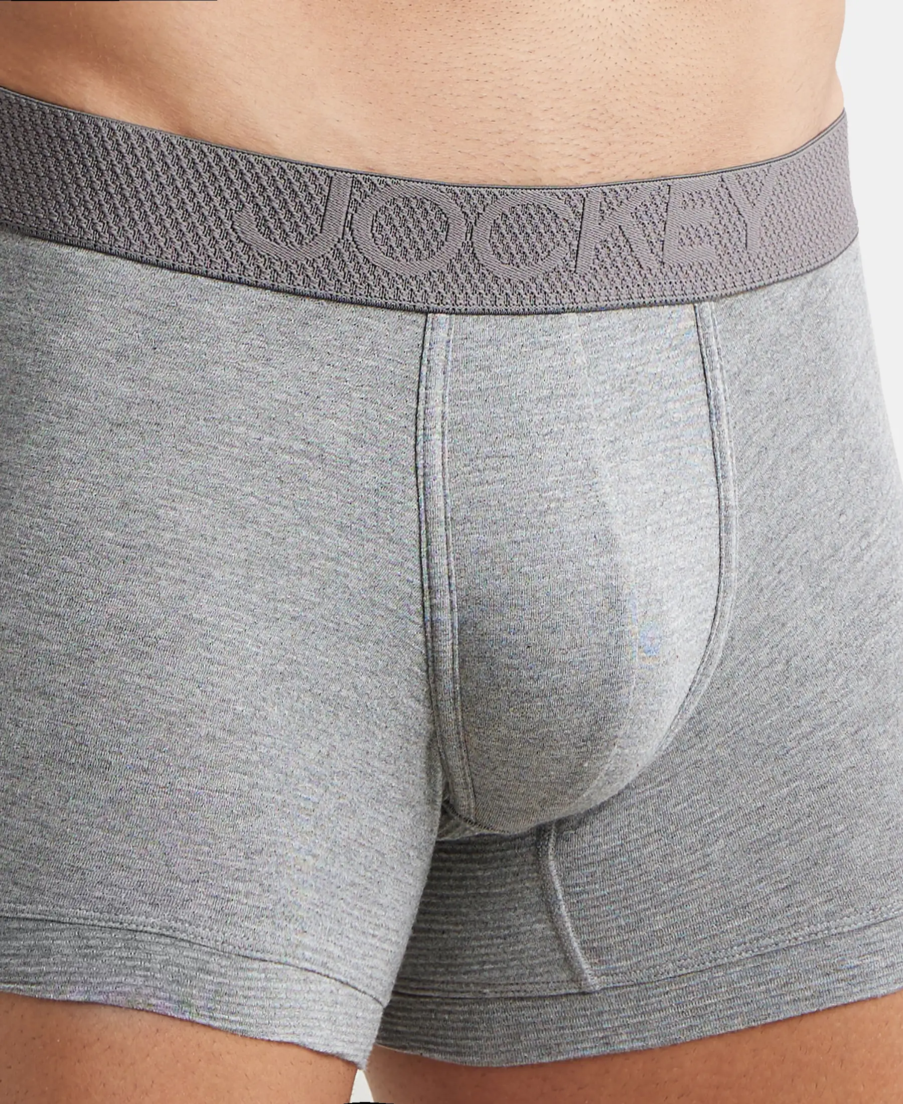 Bamboo Cotton Elastane Stretch Breathable Mesh Trunk with StayDry Treatment - Mid Grey Melange - Image 6