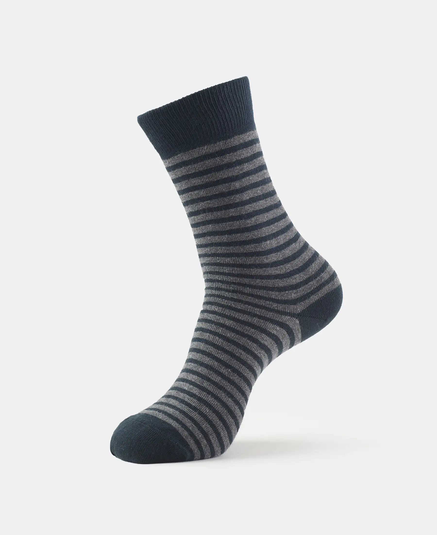 Compact Cotton Elastane Stretch Crew Length Socks With StayFresh Treatment - Black - Image 5