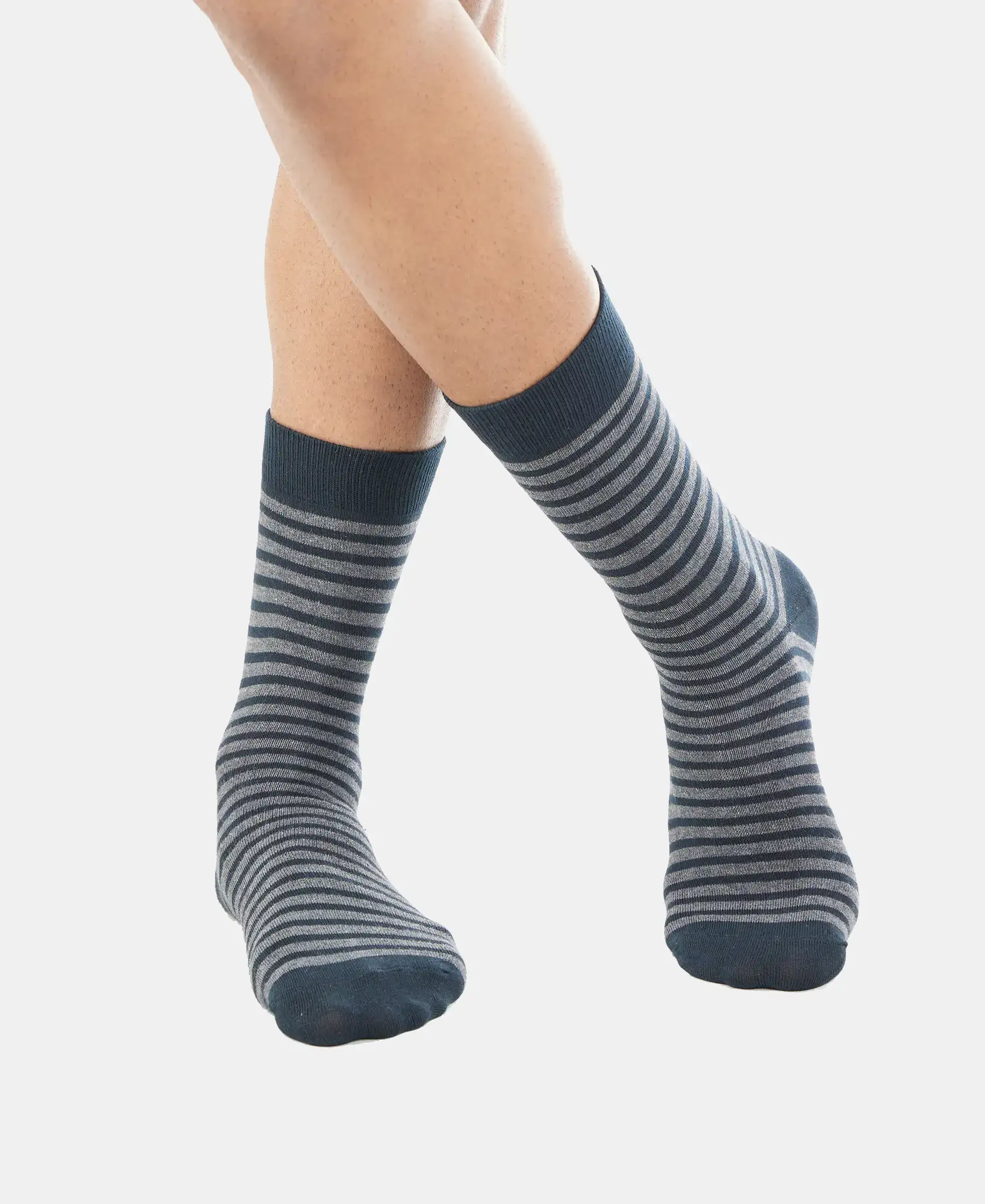 Compact Cotton Elastane Stretch Crew Length Socks With StayFresh Treatment - Black - Image 6