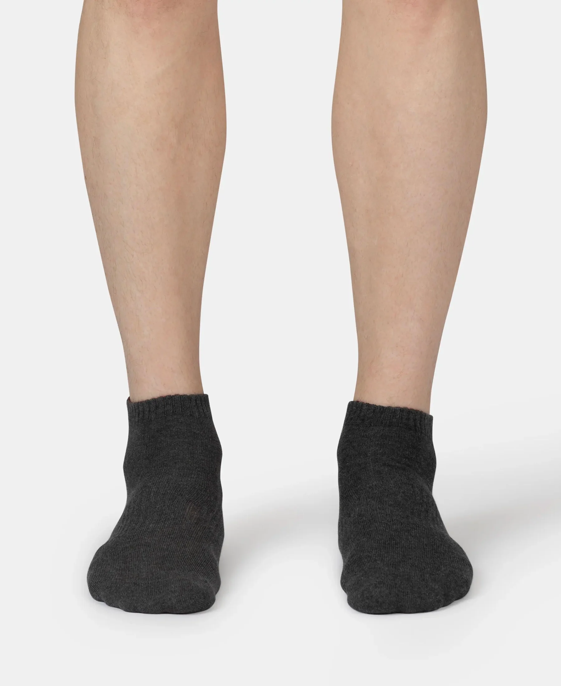 Compact Cotton Elastane Stretch Low Show Socks With StayFresh Treatment - Black, White, Navy, Mid Grey & Charcoal Melange (Pack of 5) - Image 15