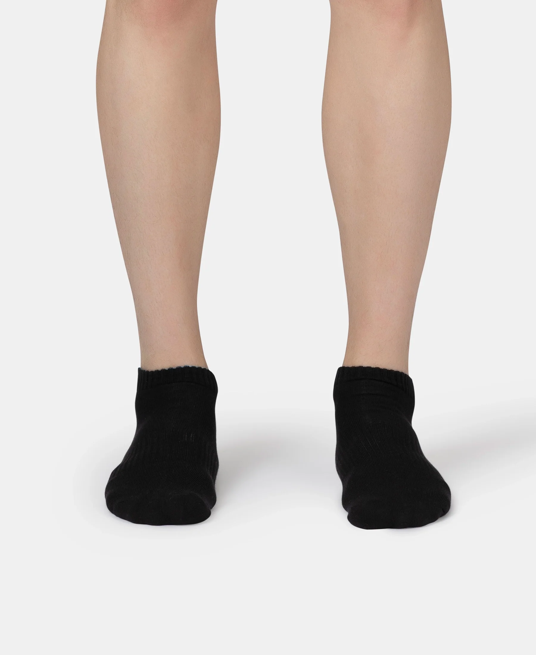 Compact Cotton Elastane Stretch Low Show Socks With StayFresh Treatment - Black, White, Navy, Mid Grey & Charcoal Melange (Pack of 5) - Image 19