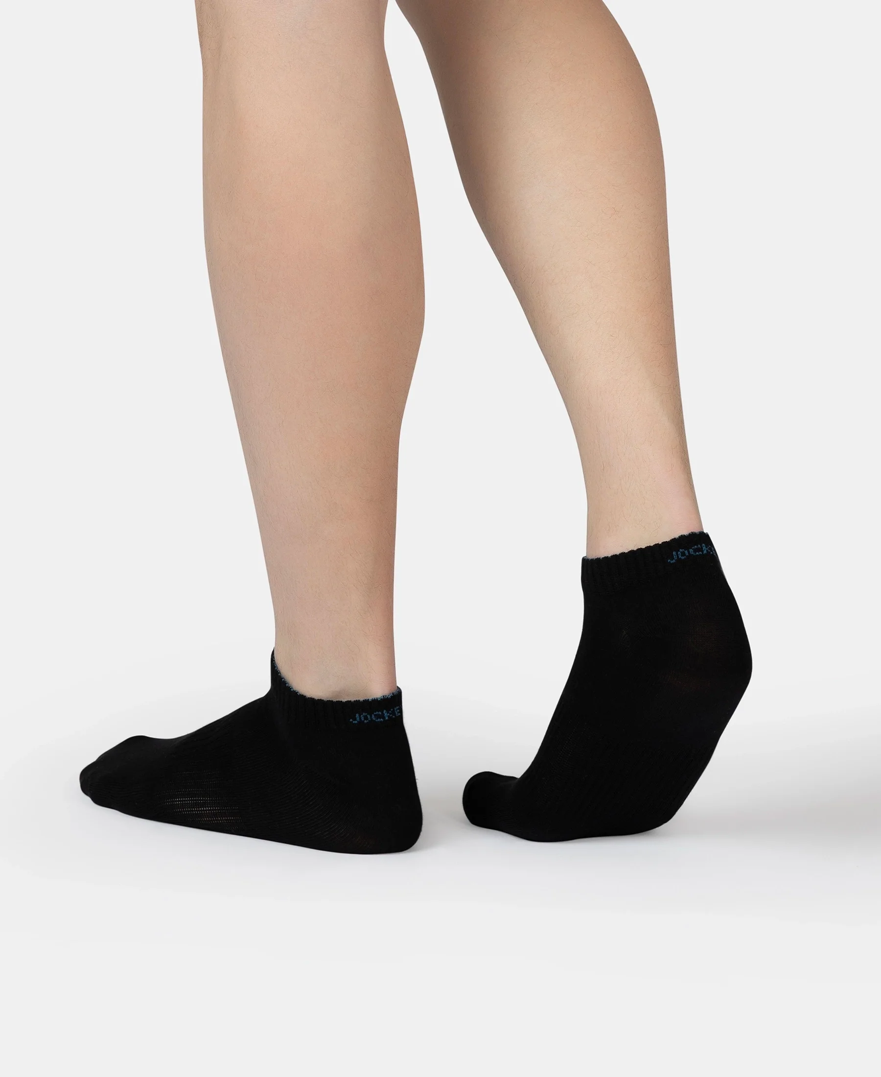 Compact Cotton Elastane Stretch Low Show Socks With StayFresh Treatment - Black, White, Navy, Mid Grey & Charcoal Melange (Pack of 5) - Image 21