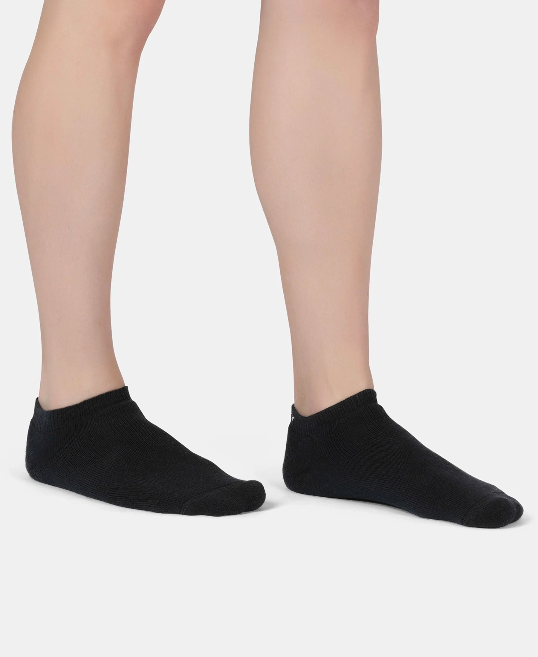 Compact Cotton Terry Low Show Socks with StayFresh Treatment - Black (Pack of 3) - Image 3