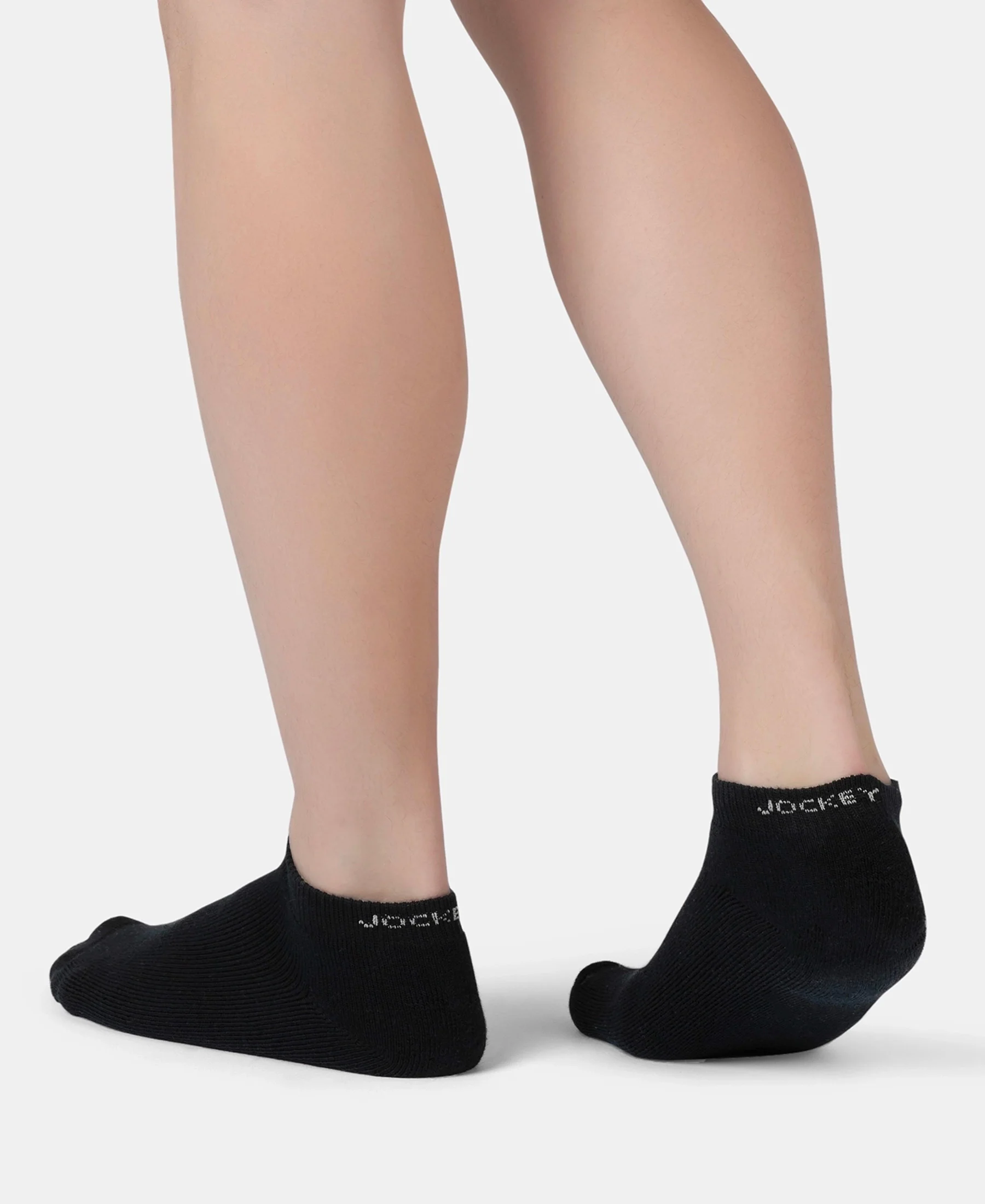 Compact Cotton Terry Low Show Socks with StayFresh Treatment - Black (Pack of 3) - Image 4