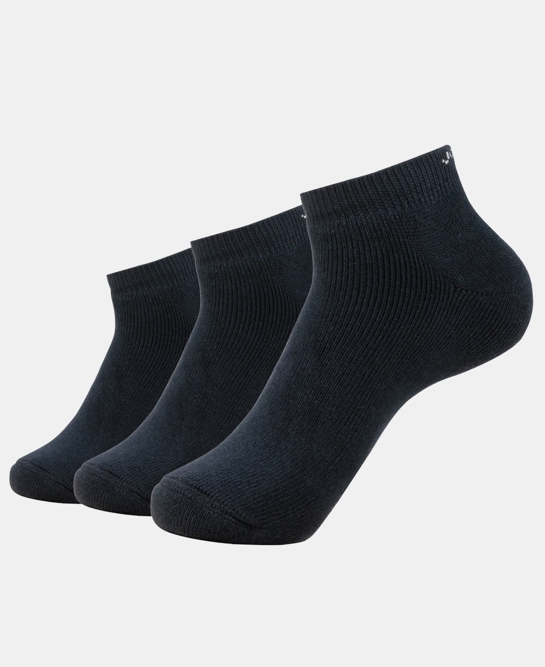 Compact Cotton Terry Low Show Socks with StayFresh Treatment - Black (Pack of 3) - Image 5