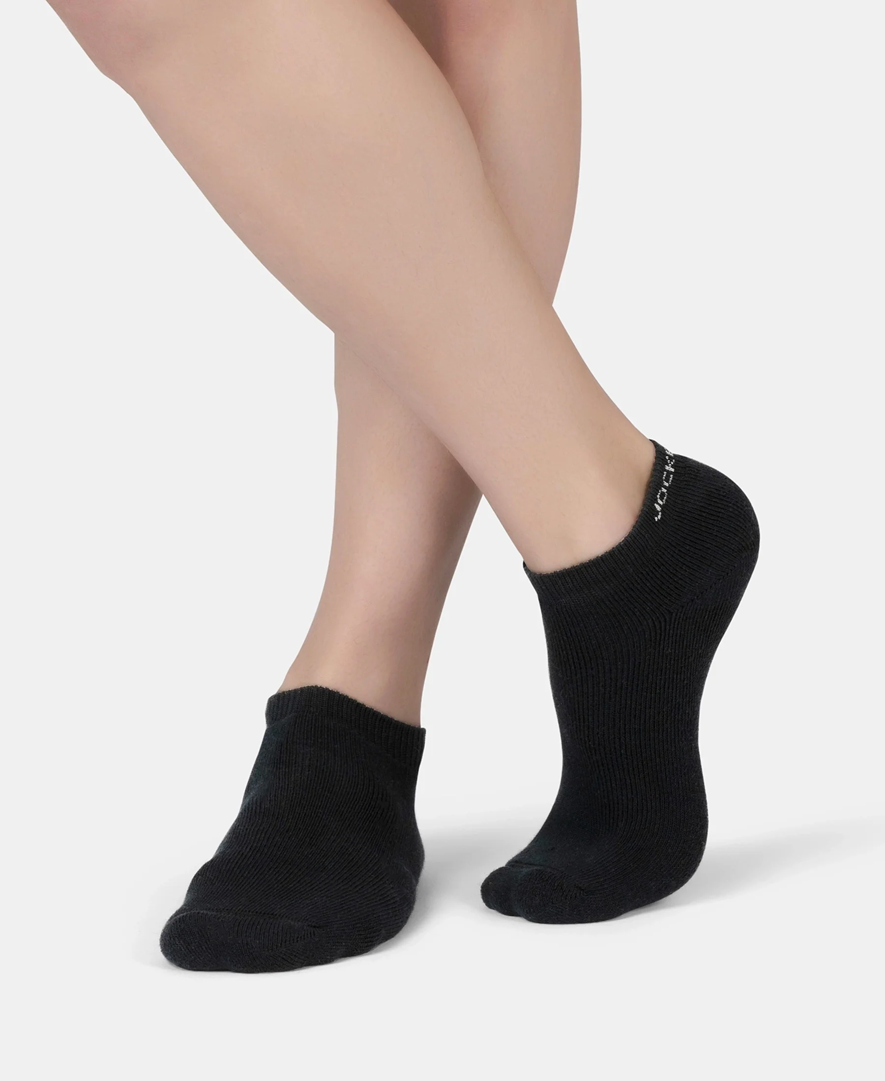 Compact Cotton Terry Low Show Socks with StayFresh Treatment - Black (Pack of 3) - Image 6