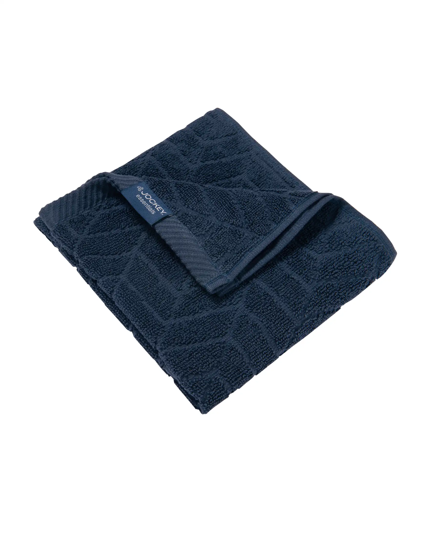 Cotton Terry Ultrasoft and Durable Patterned Hand Towel - Navy (Pack of 2) - Image 3