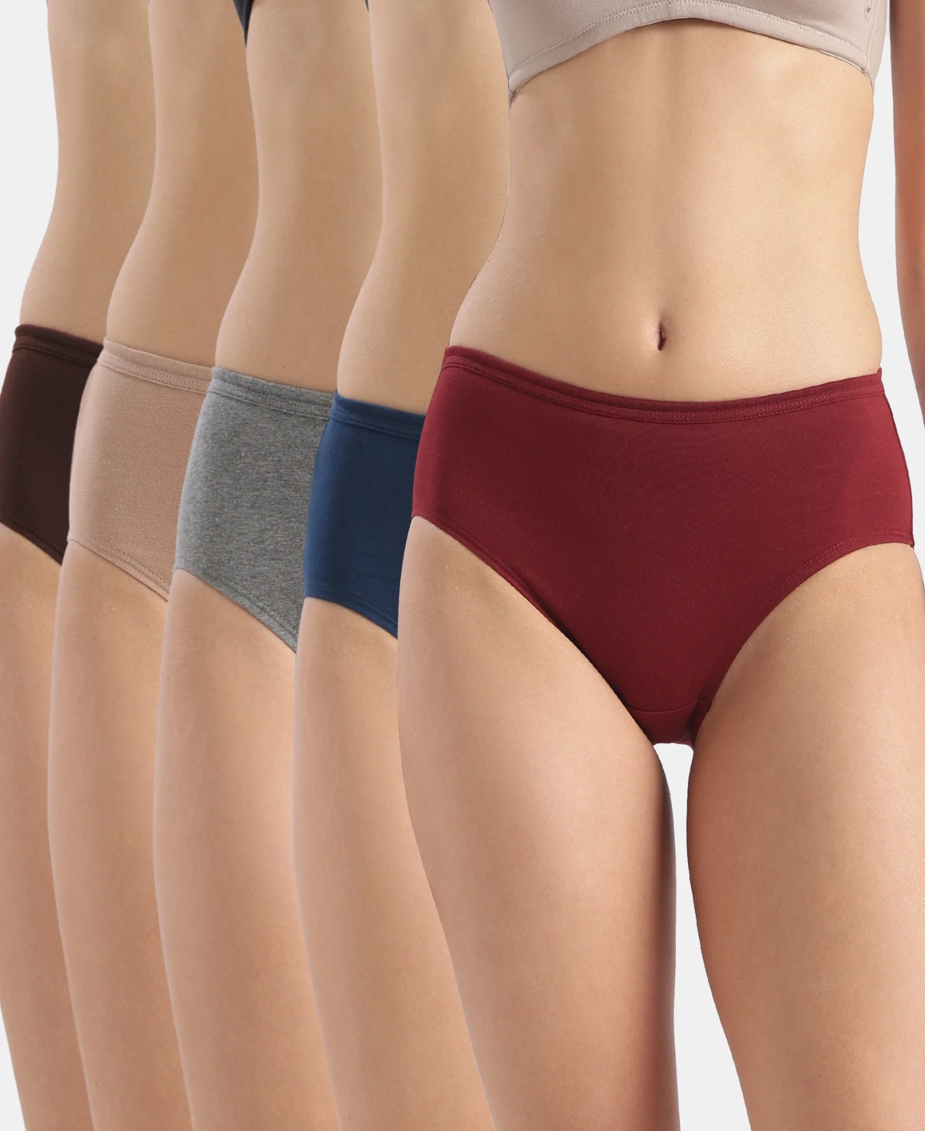 High Coverage Super Combed Cotton Hipster With Concealed Waistband and StayFresh Treatment - Dark Assorted (Pack of 5) - Image 5