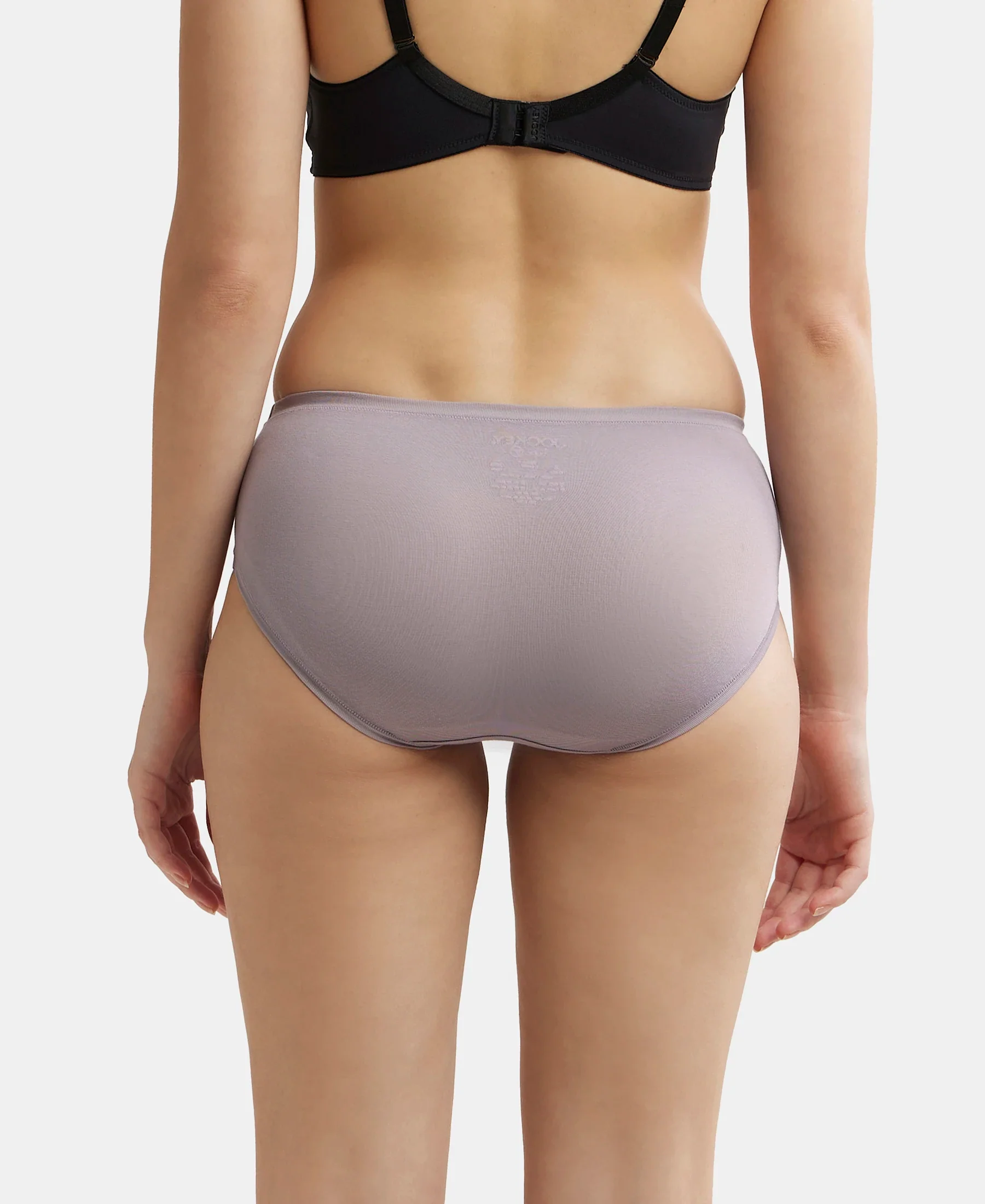 High Coverage Tencel Lyocell Elastane Stretch High Waist Hipster With Concealed Waistband and StayFresh Treatment - Minimal Grey - Image 3