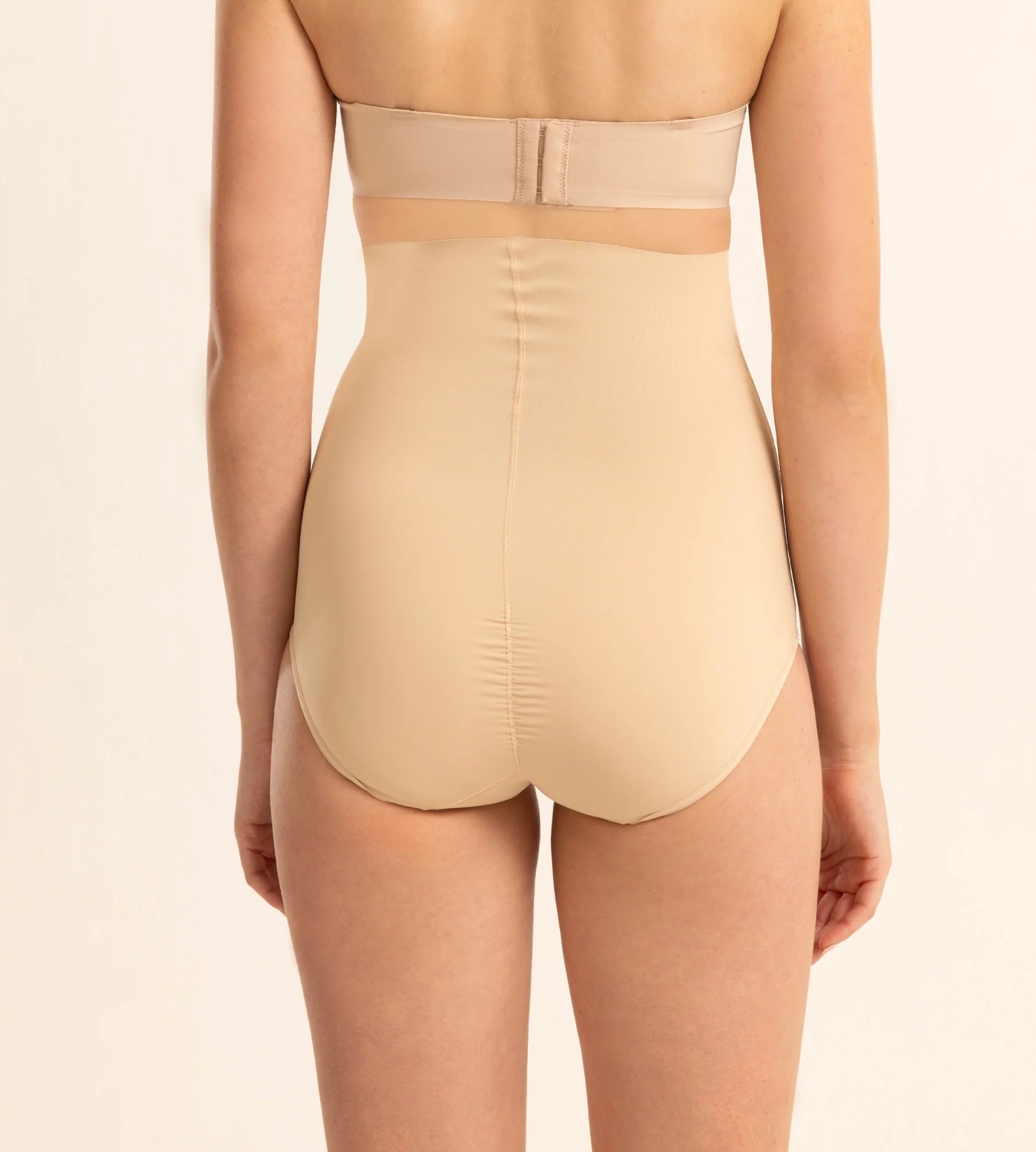 High Waist Microfiber Elastane Stretch Bonded Seamfree Bikini Shapewear - Skin - Image 10