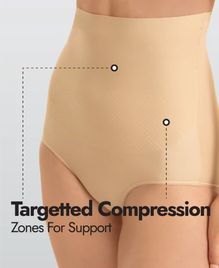 High Waist Microfiber Elastane Stretch Bonded Seamfree Bikini Shapewear - Skin - Image 6