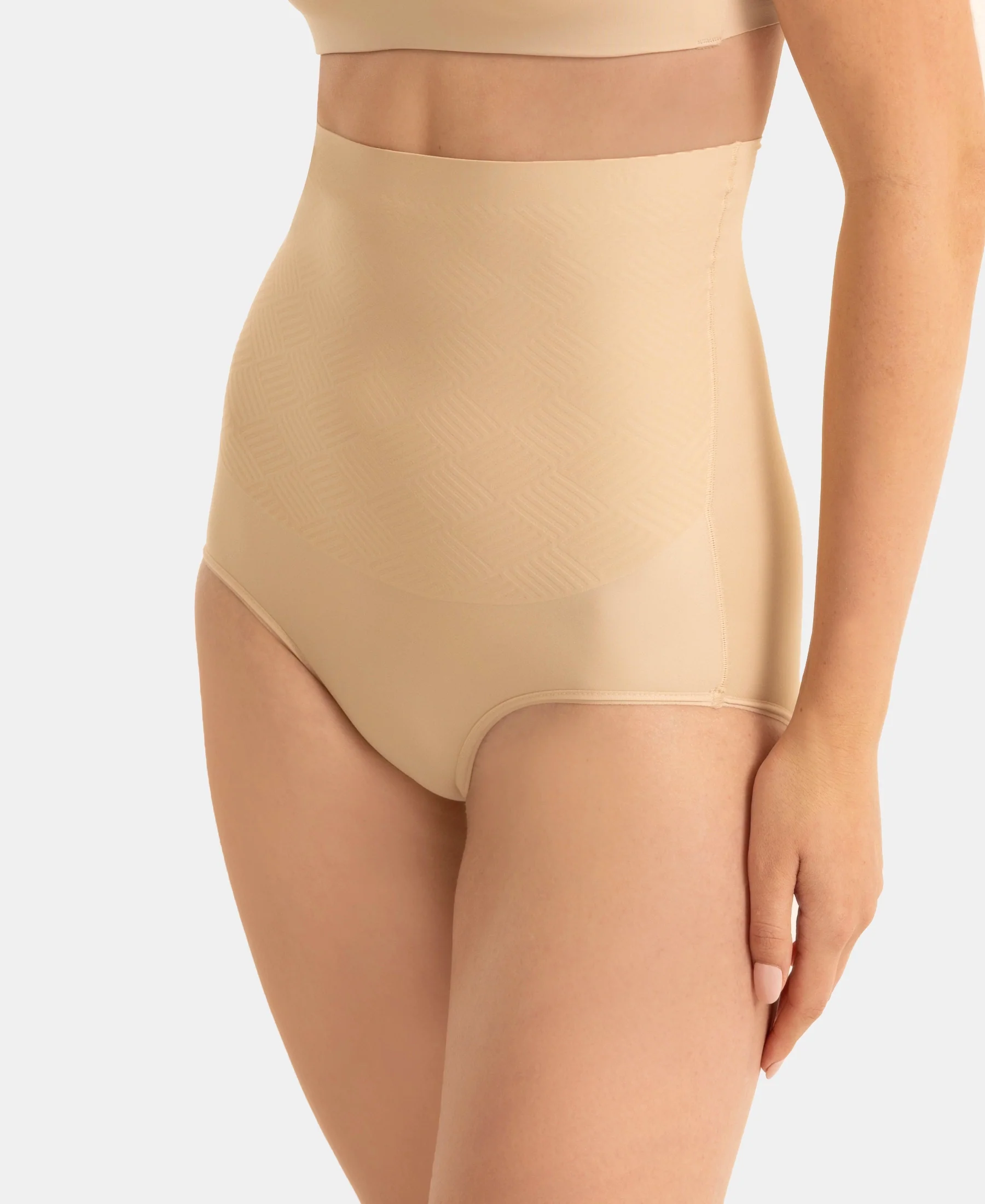 High Waist Microfiber Elastane Stretch Bonded Seamfree Bikini Shapewear - Skin - Image 9