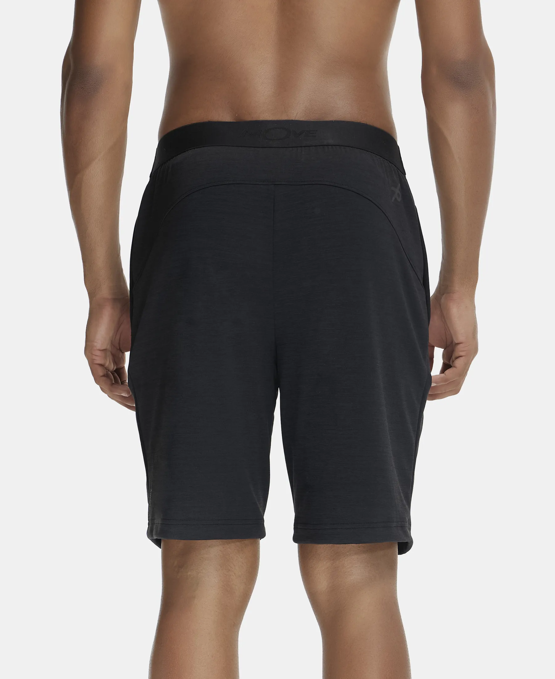 Lightweight Microfiber Shorts with Zipper Pockets and StayFresh Treatment - Black - Image 3