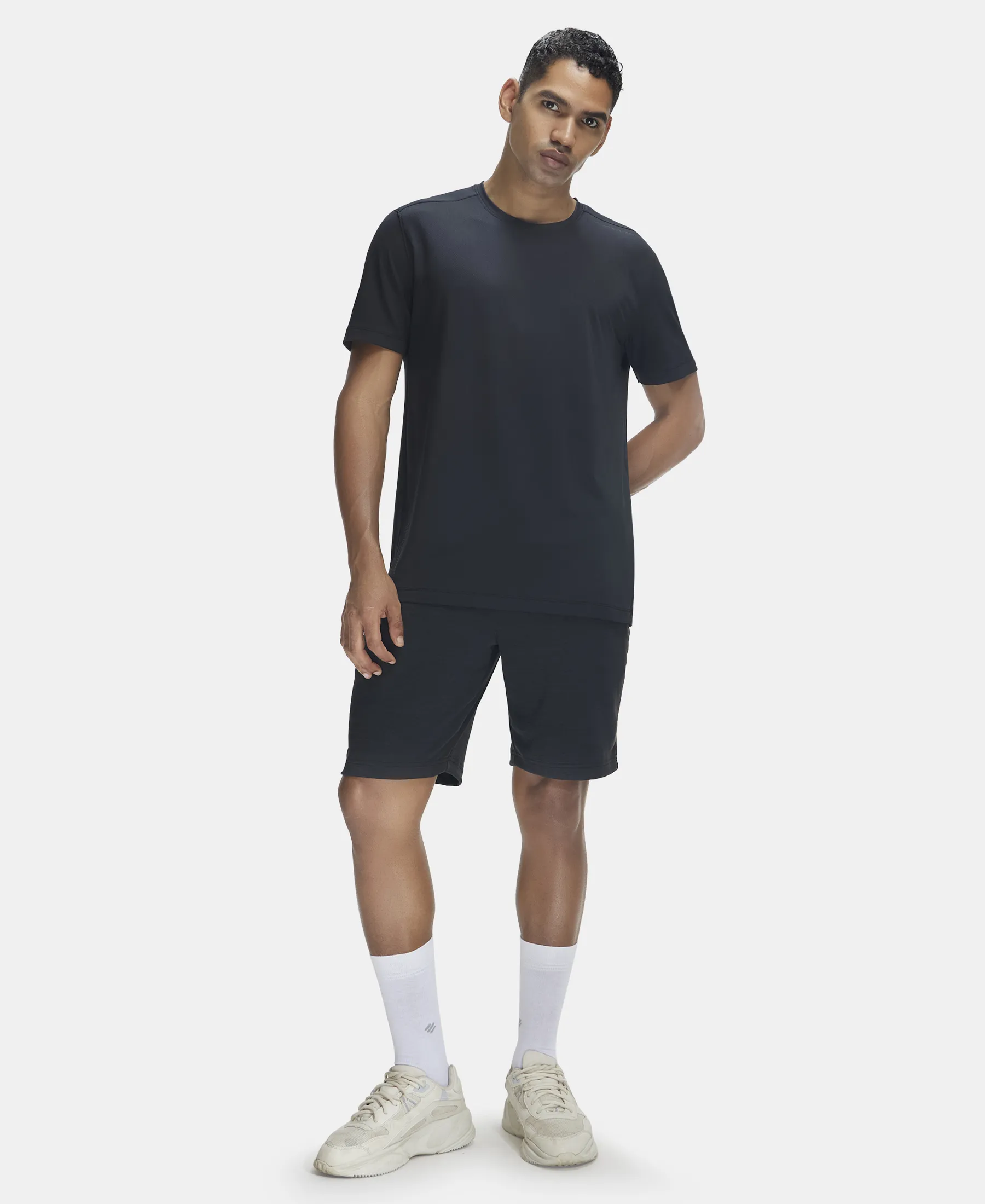 Lightweight Microfiber Shorts with Zipper Pockets and StayFresh Treatment - Black - Image 4