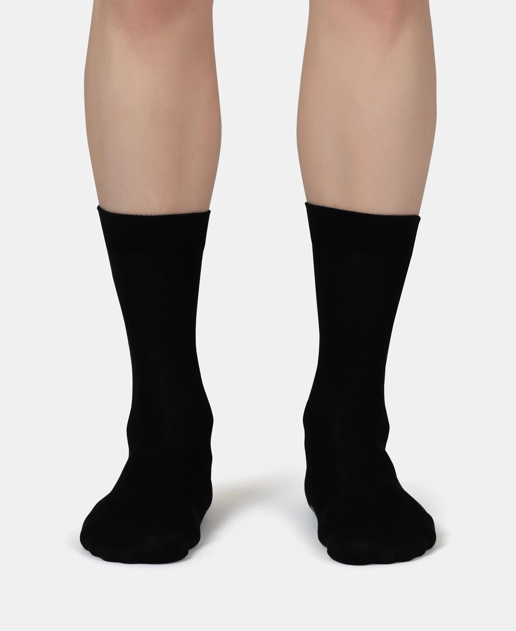 Mercerized Cotton Elastane Stretch Crew Length Socks with StayFresh Treatment - Black & Navy (Pack of 2) - Image 8