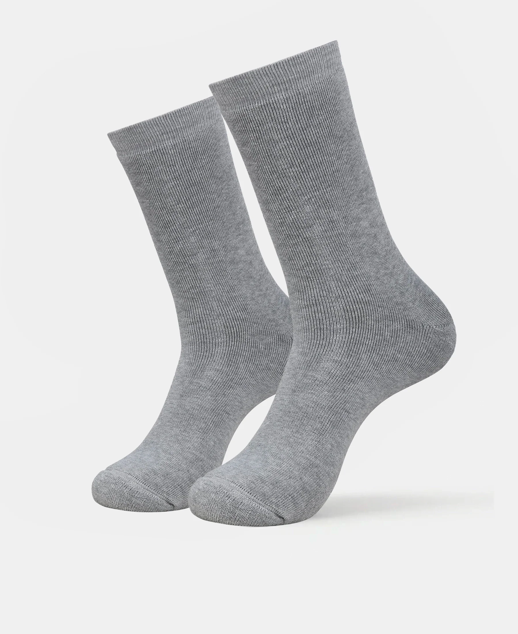 Microfiber and Compact Cotton Stretch Crew Length Thermal Socks With StayWarm Technology - Mid Grey Melange - Image 5