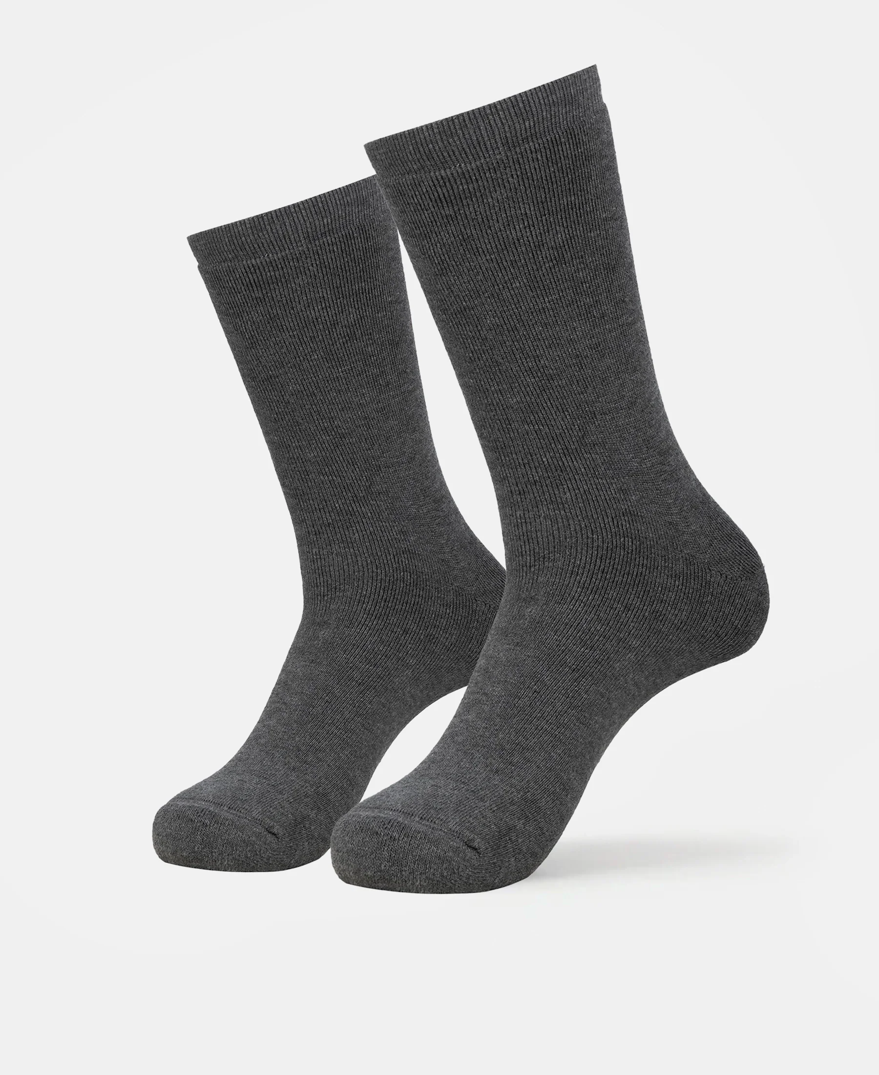 Microfiber and Compact Cotton Stretch Crew Length Thermal Socks With StayWarm Technology - Charcoal Melange - Image 5