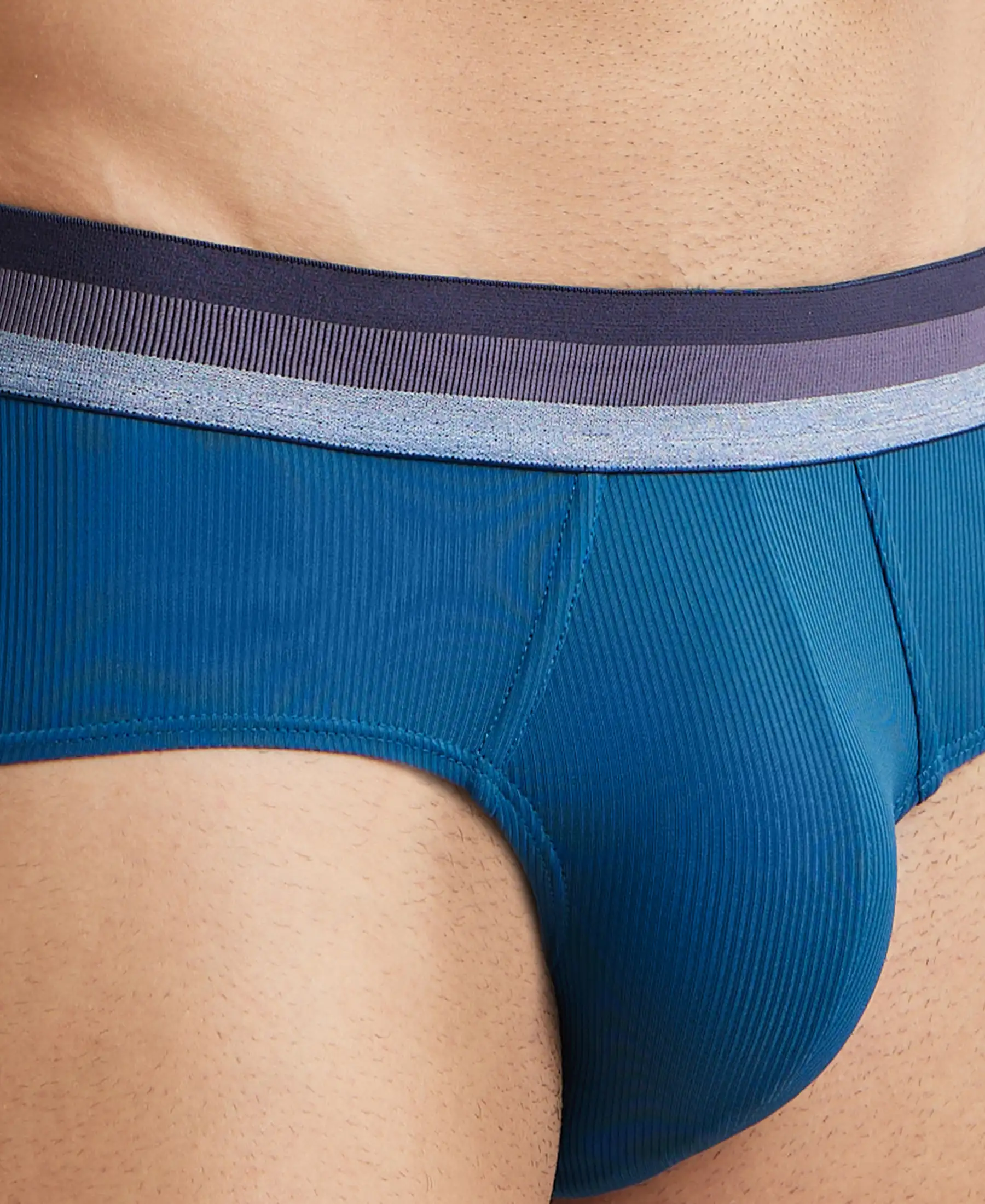 Microfiber Elastane Stretch Solid Brief with StayDry Treatment - Poseidon - Image 6