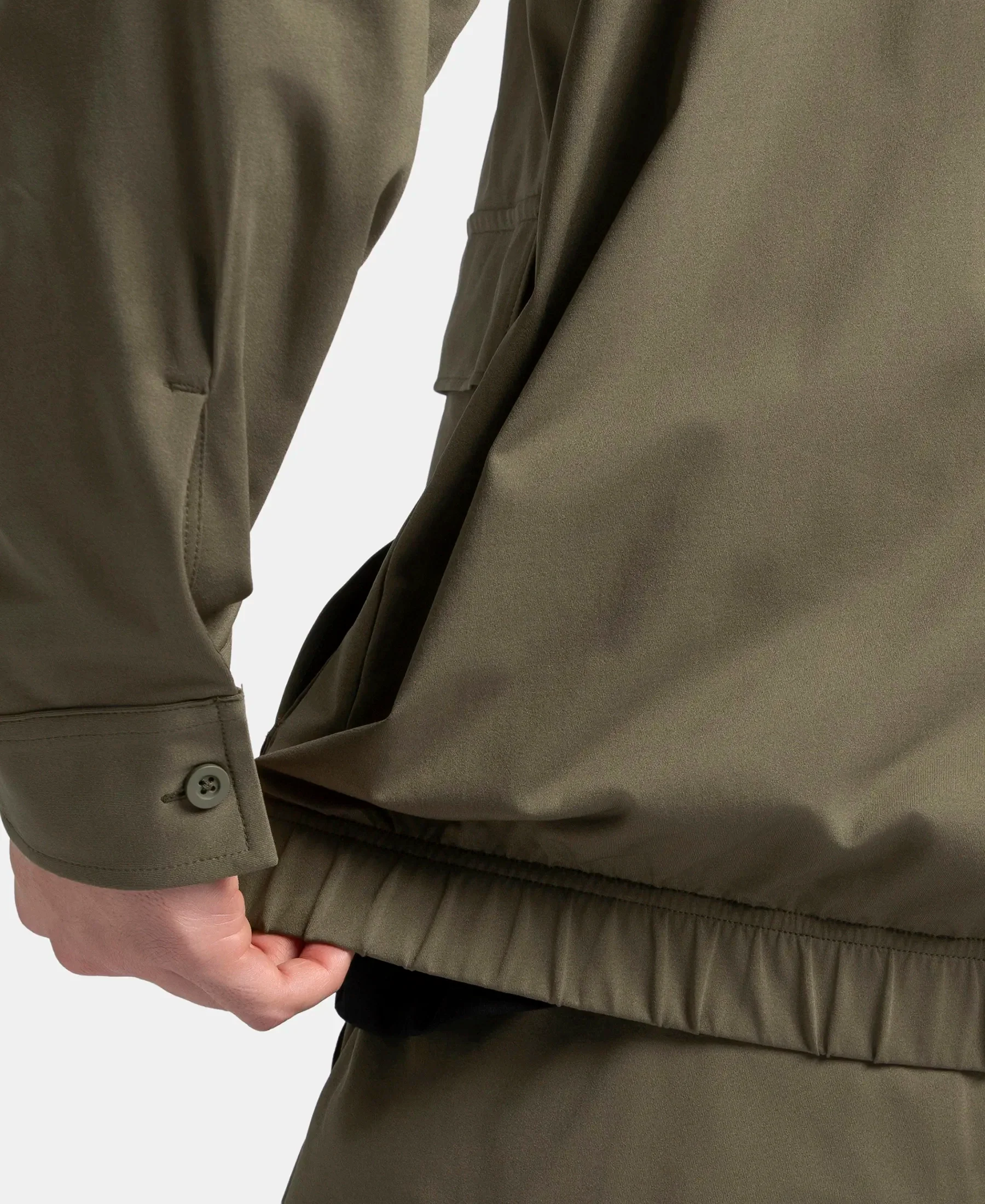 Microfiber Fabric 4 Pocket Full Zip Closure Shacket - Green - Image 11