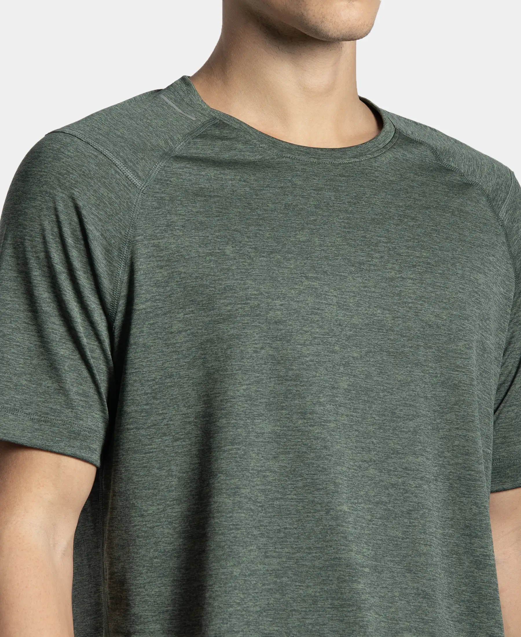 Microfiber Fabric Round Neck Half Sleeve T-Shirt with StayDry Tech - Duck Green Zebra - Image 7