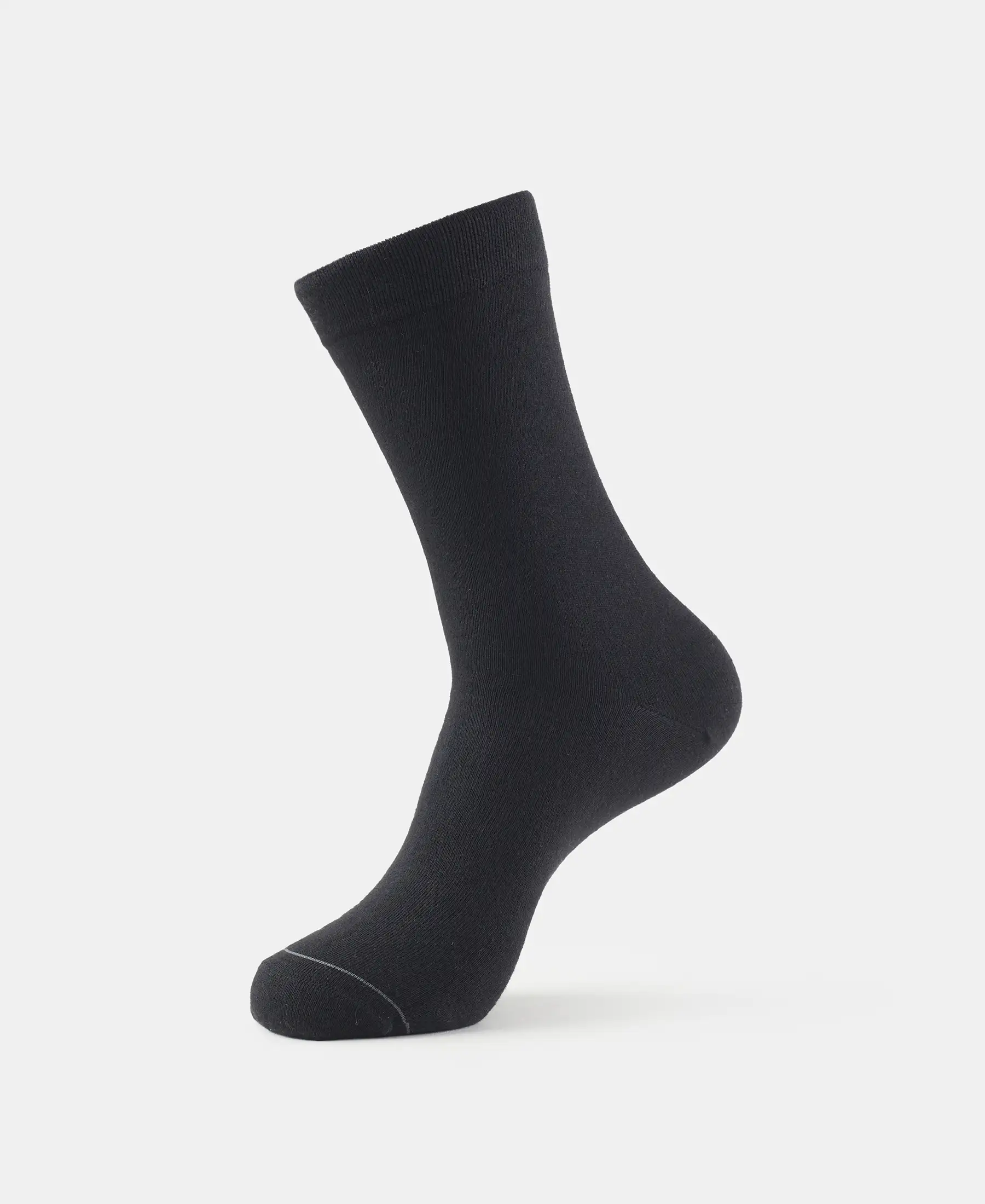 Modal Cotton Elastane Stretch Crew Length Socks with StayFresh Treatment - Black - Image 5