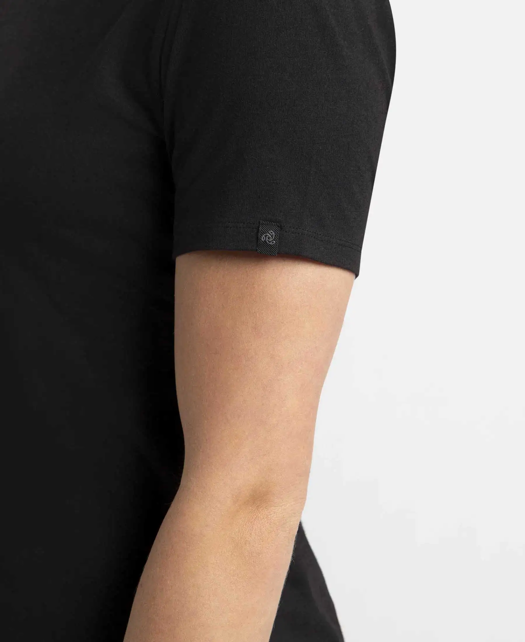 Super Combed Cotton Elastane Stretch Regular Fit Solid Round Neck Half Sleeve T-Shirt - Black - Image 7