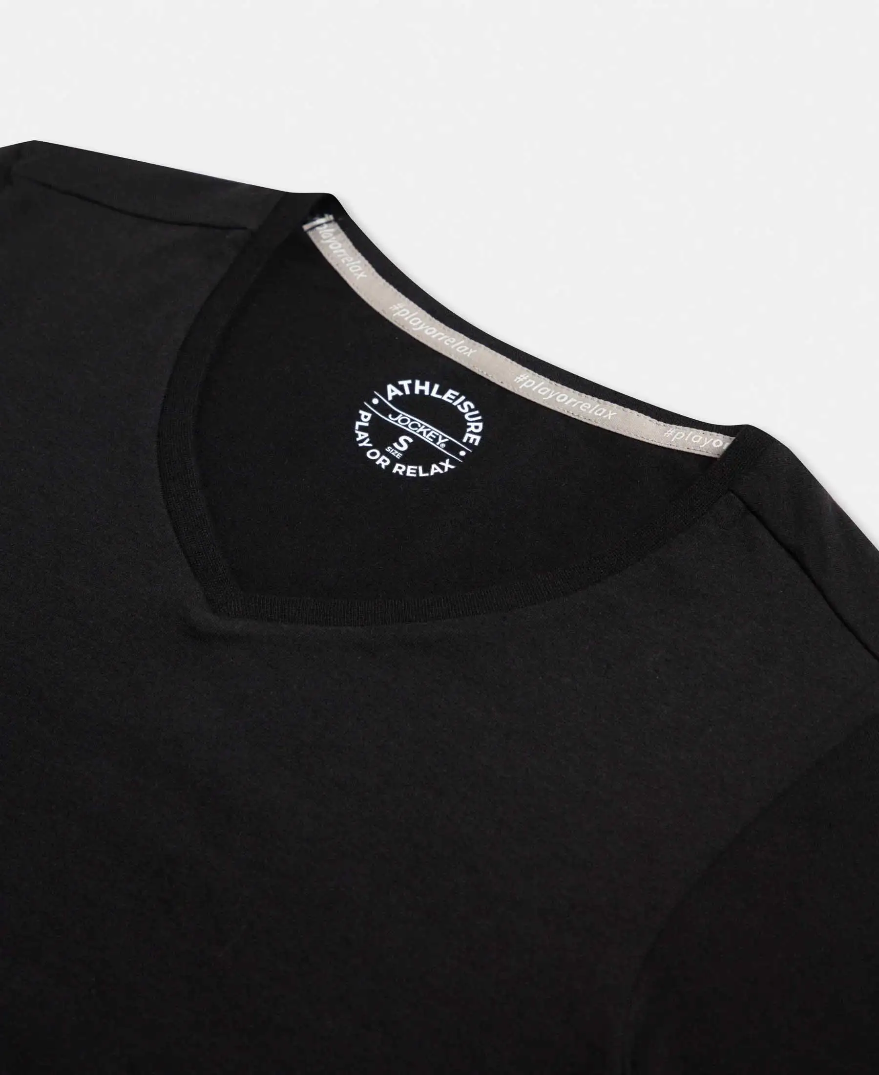 Super Combed Cotton Elastane Stretch Regular Fit Solid V Neck Half Sleeve T-Shirt - Black - Image 9