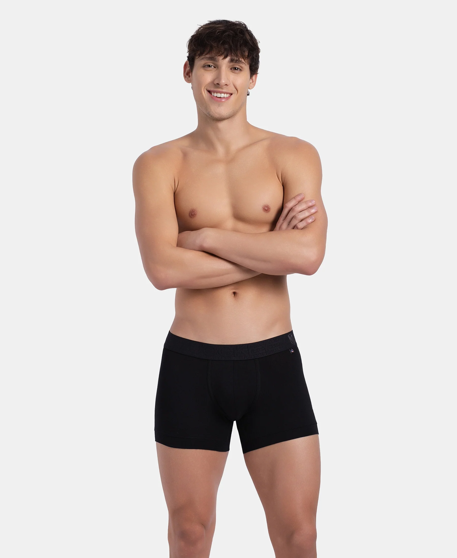 Super Combed Cotton Elastane Stretch Solid Trunk with Ultrasoft Waistband - Black - Image 5