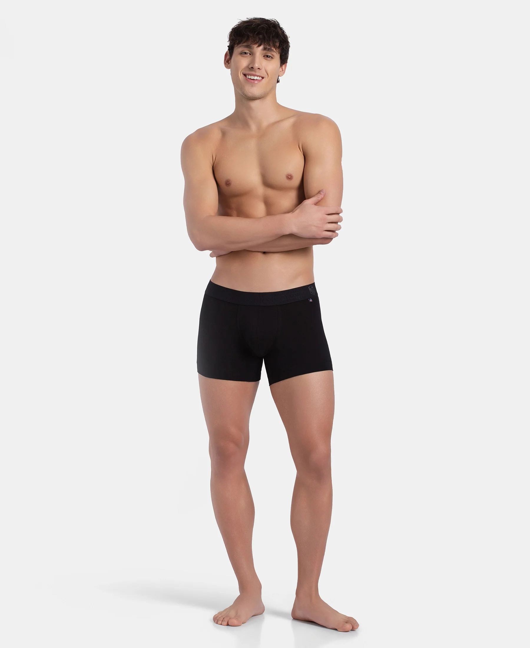 Super Combed Cotton Elastane Stretch Solid Trunk with Ultrasoft Waistband - Black - Image 6