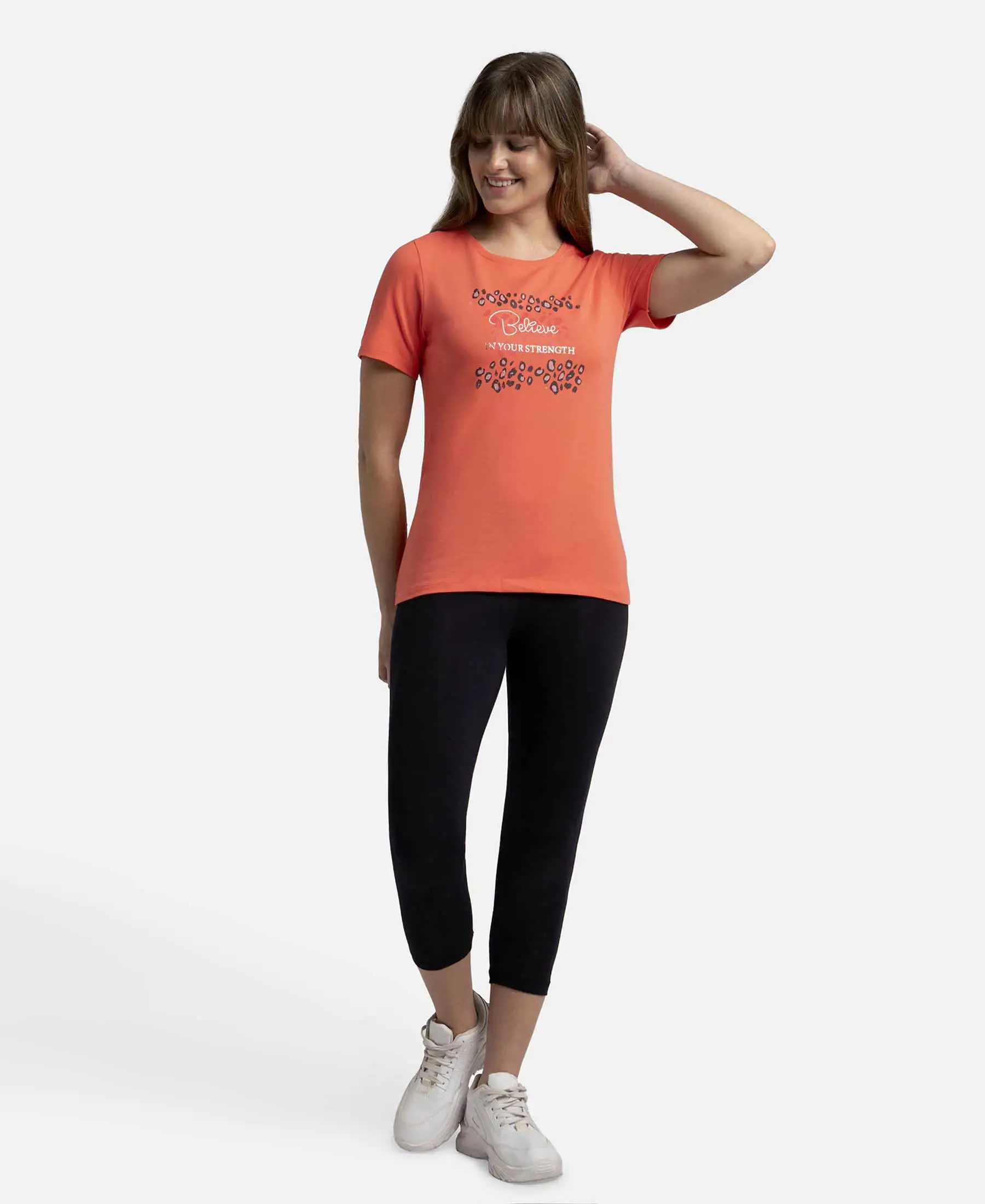 Super Combed Cotton Elastane Stretch Regular Fit Graphic Printed Round Neck Half Sleeve T-Shirt  - Dubarry print050 - Image 4