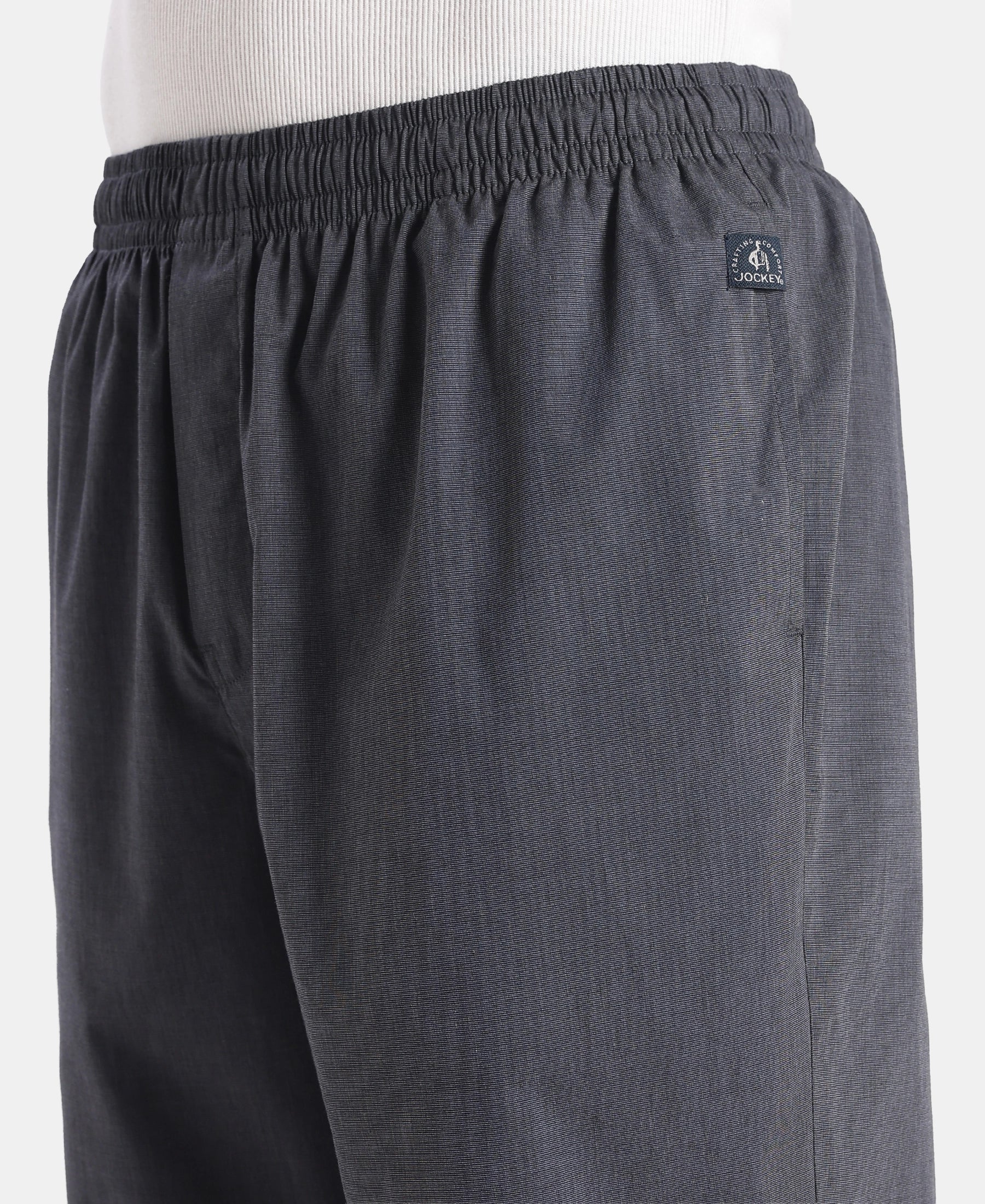 Super Combed Cotton Relaxed Fit Pyjama with Side Pockets - Black Chambray - Image 8