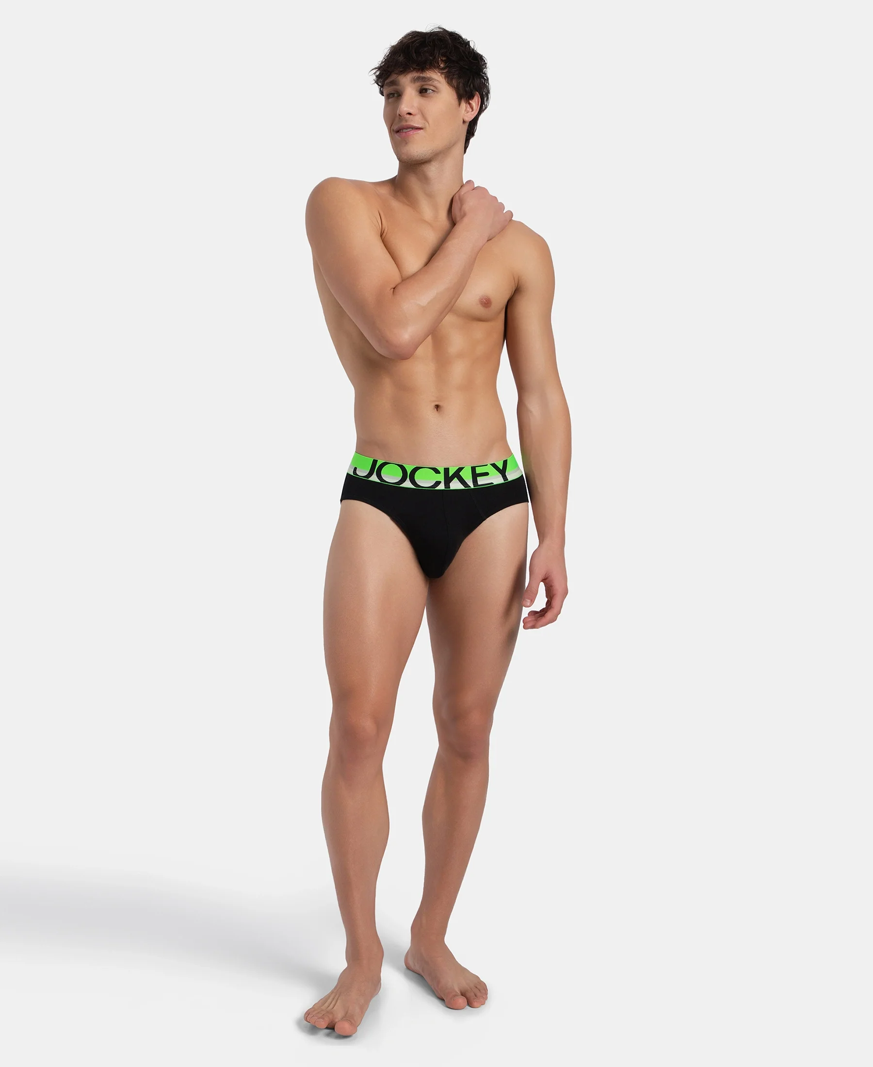 Super Combed Cotton Rib Solid Brief with Ultrasoft Waistband - New Black (Pack of 2) - Image 10