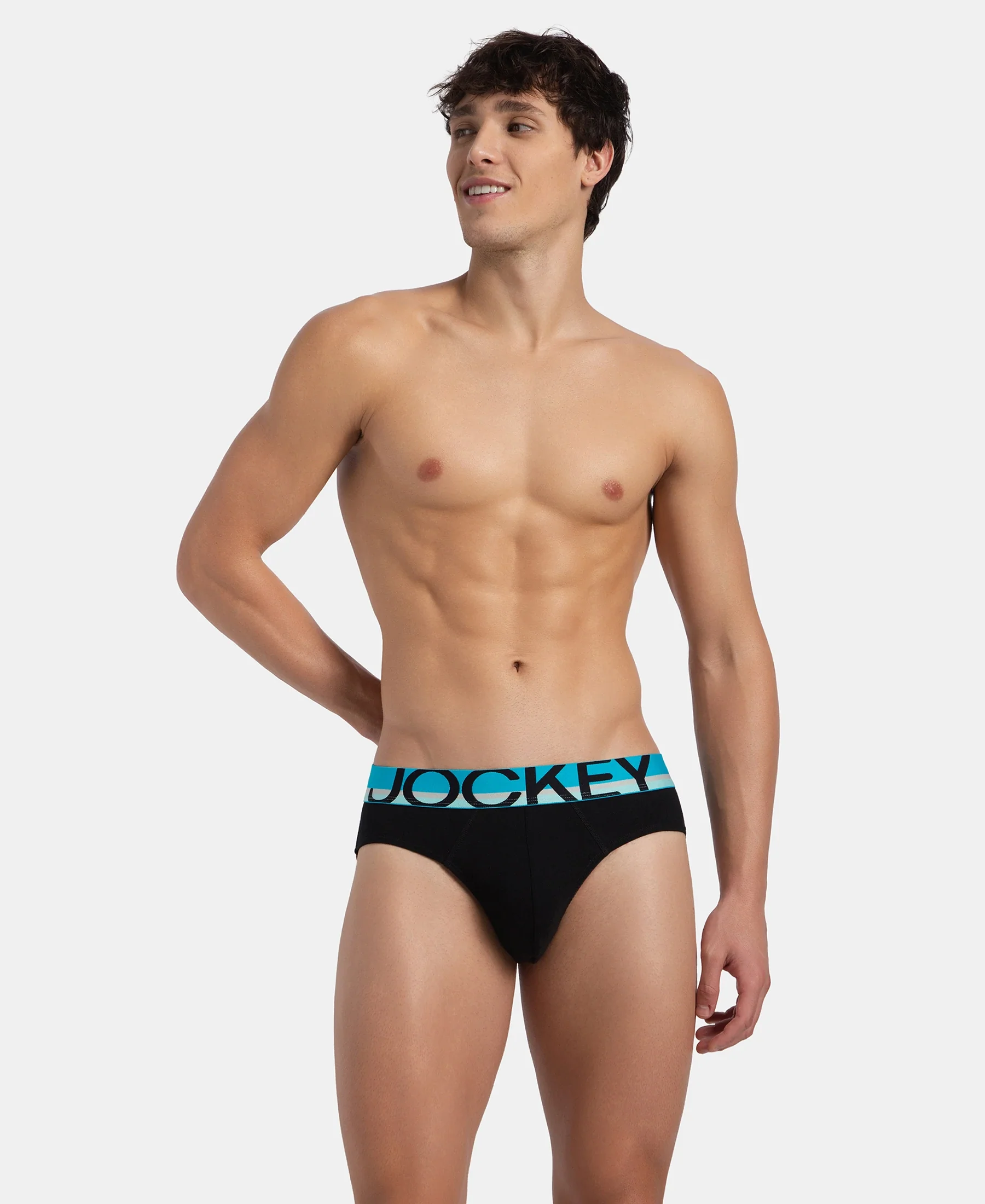 Super Combed Cotton Rib Solid Brief with Ultrasoft Waistband - New Black (Pack of 2) - Image 11