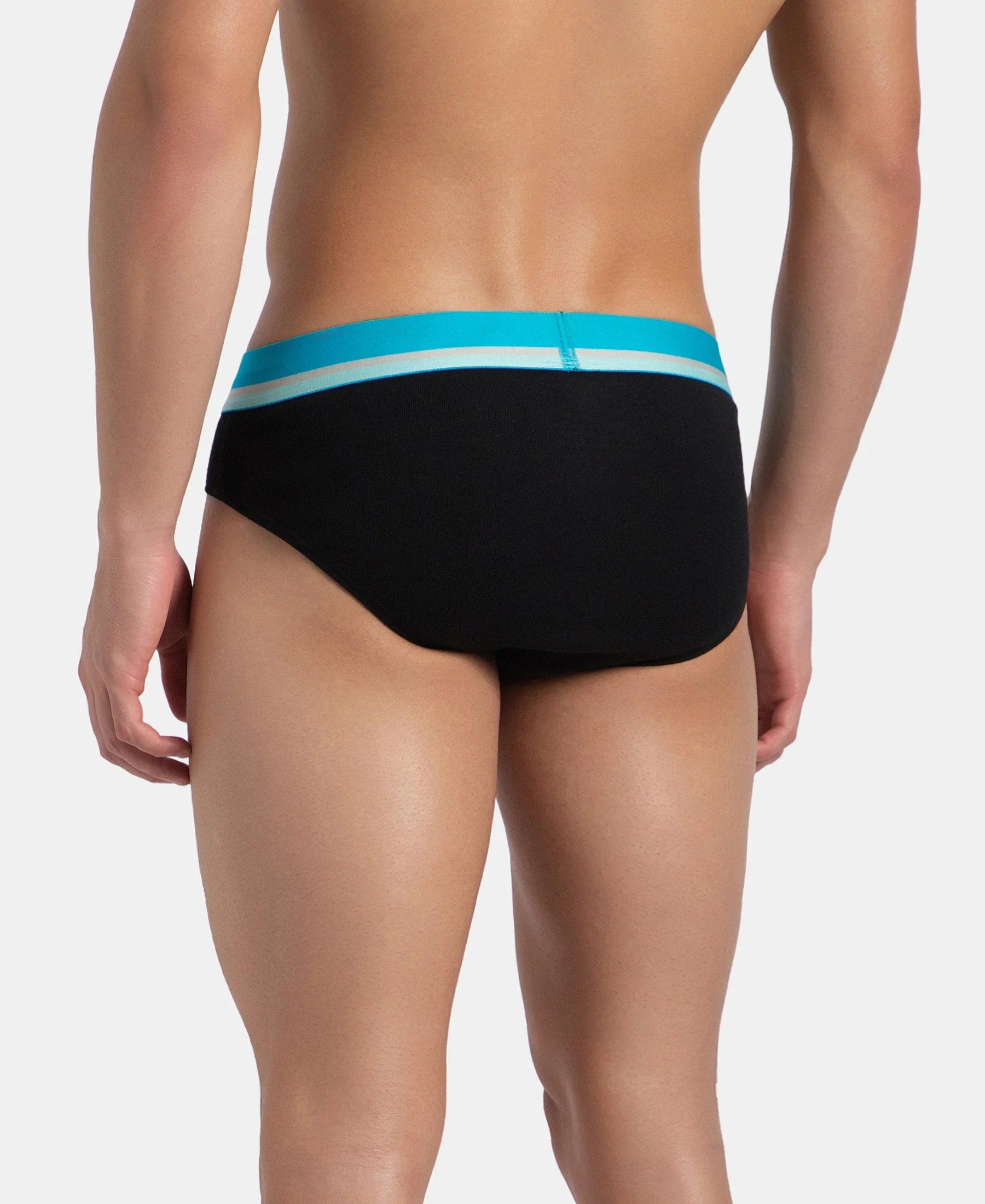 Super Combed Cotton Rib Solid Brief with Ultrasoft Waistband - New Black (Pack of 2) - Image 7