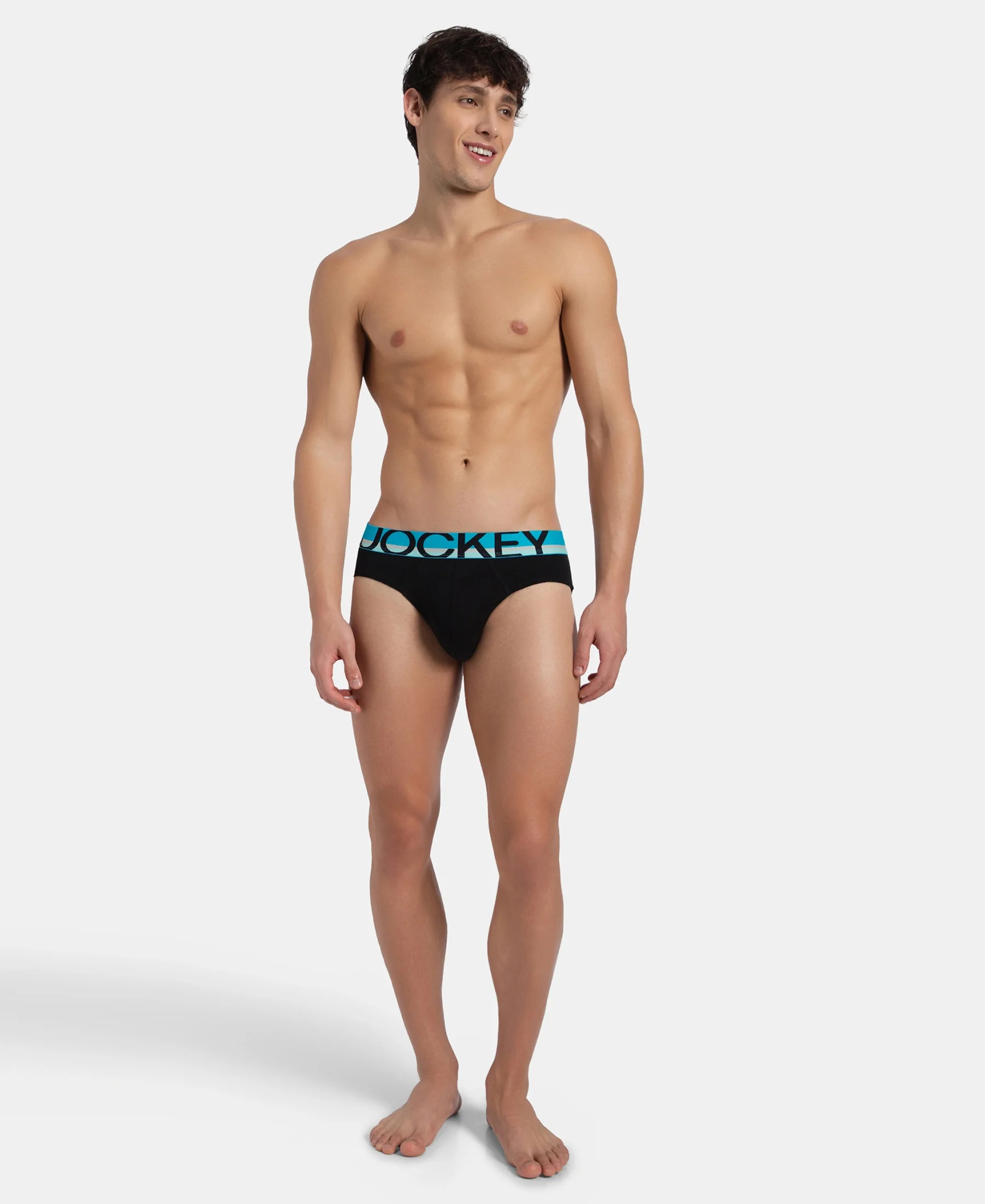 Super Combed Cotton Rib Solid Brief with Ultrasoft Waistband - New Black (Pack of 2) - Image 9