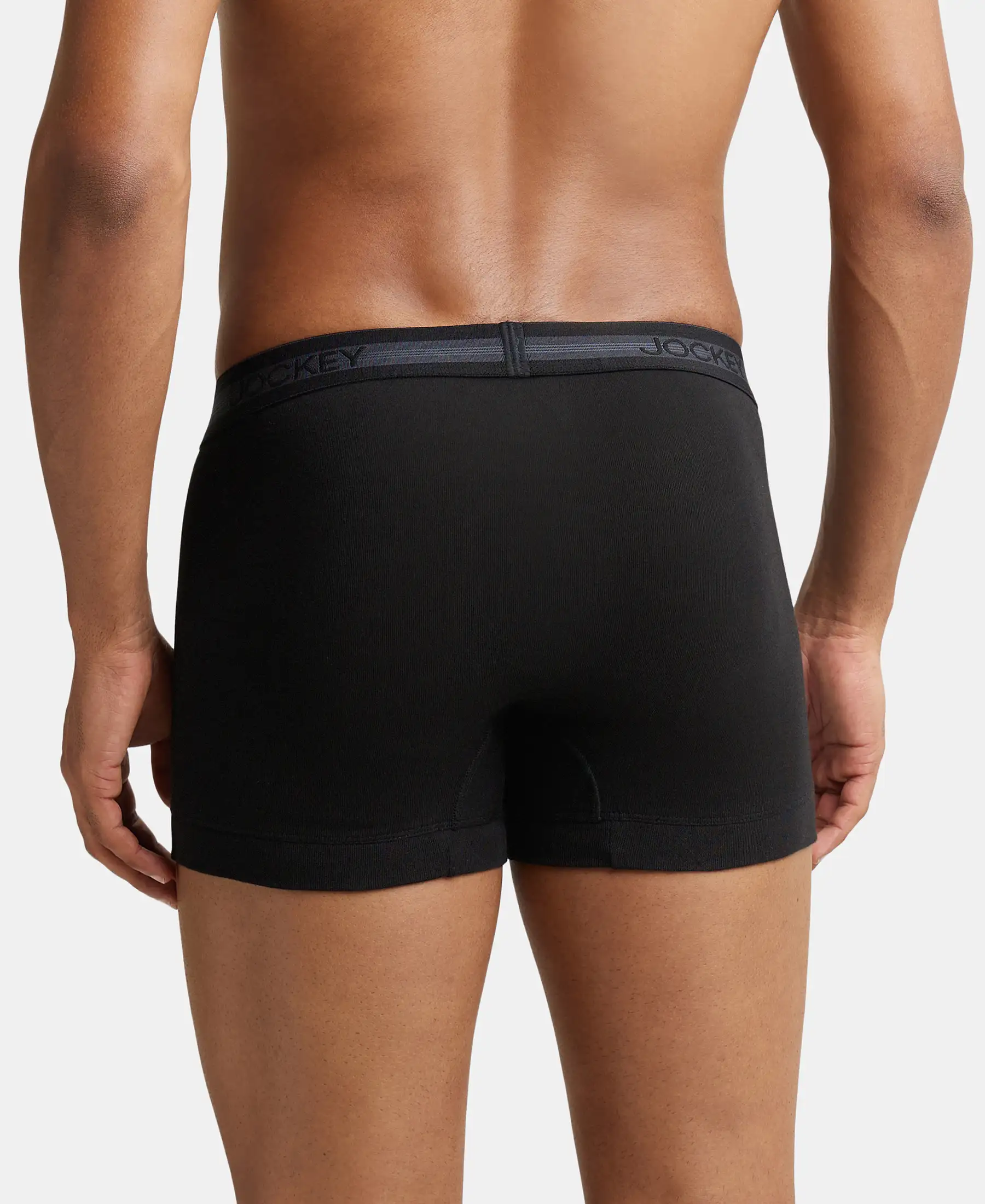 Super Combed Cotton Rib Solid Trunk with StayFresh Treatment - Black - Image 3