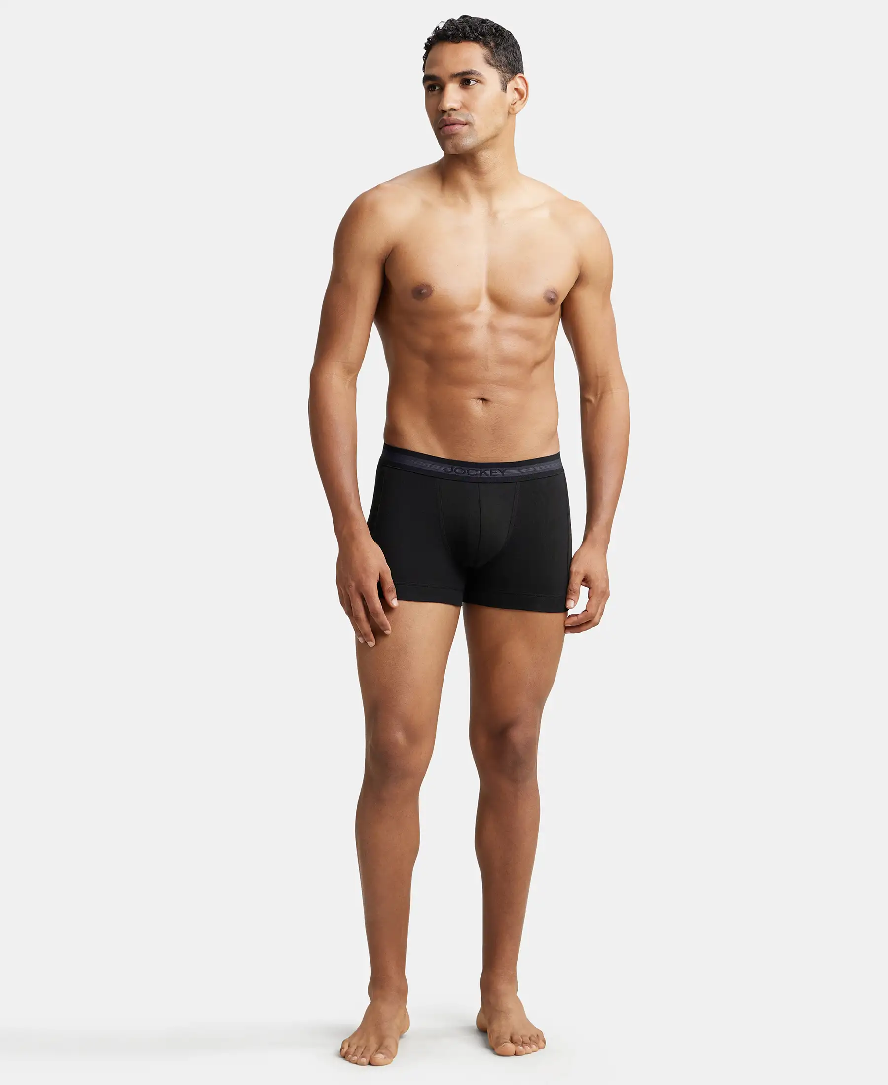 Super Combed Cotton Rib Solid Trunk with StayFresh Treatment - Black - Image 4