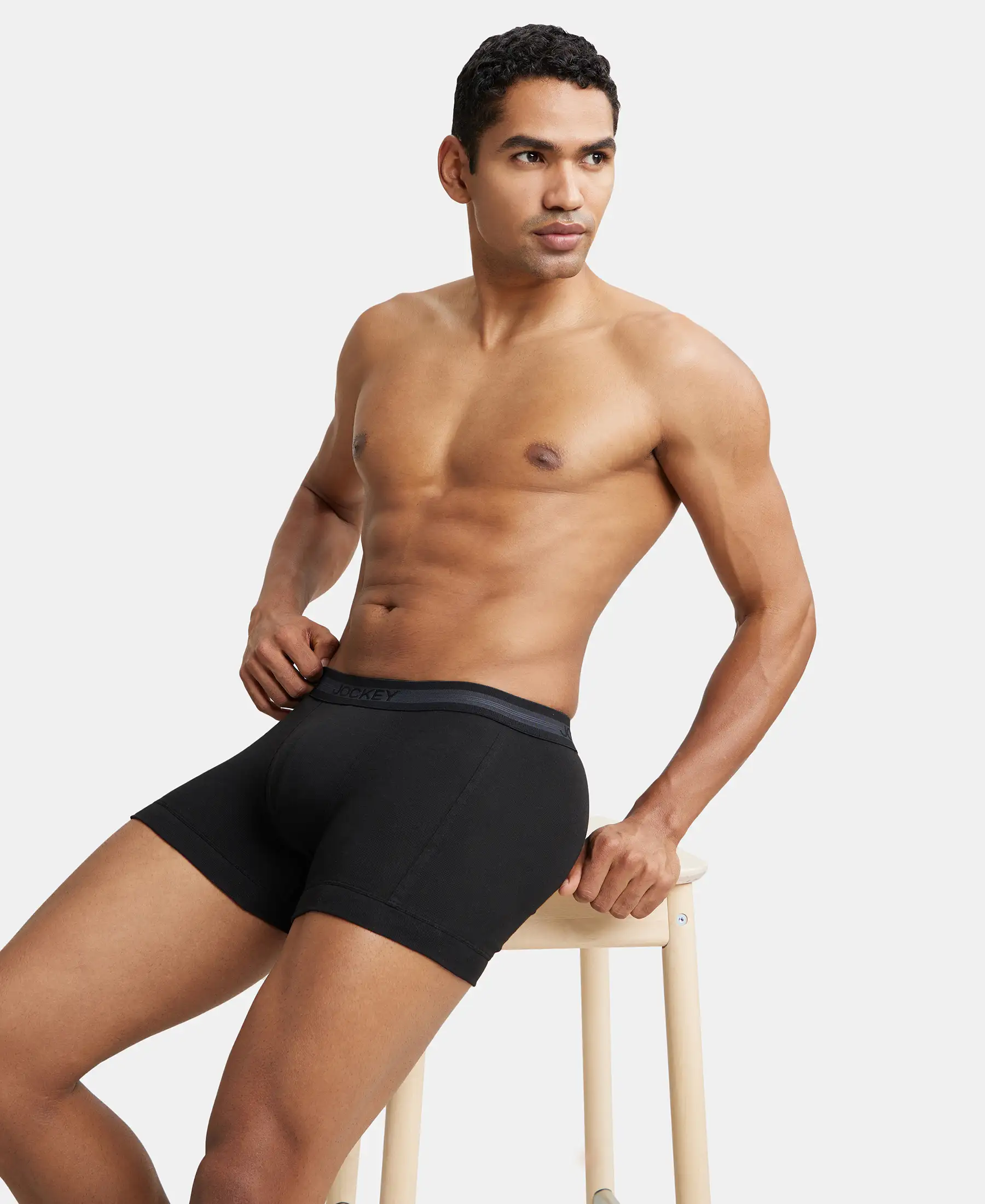 Super Combed Cotton Rib Solid Trunk with StayFresh Treatment - Black - Image 6