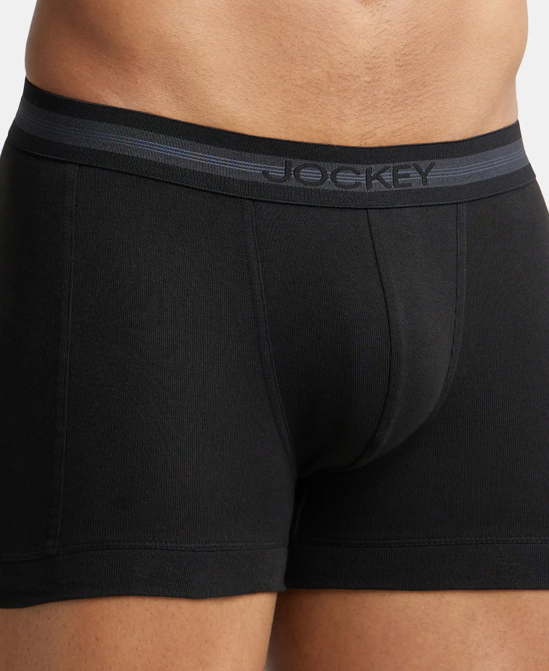 Super Combed Cotton Rib Solid Trunk with StayFresh Treatment - Black - Image 7