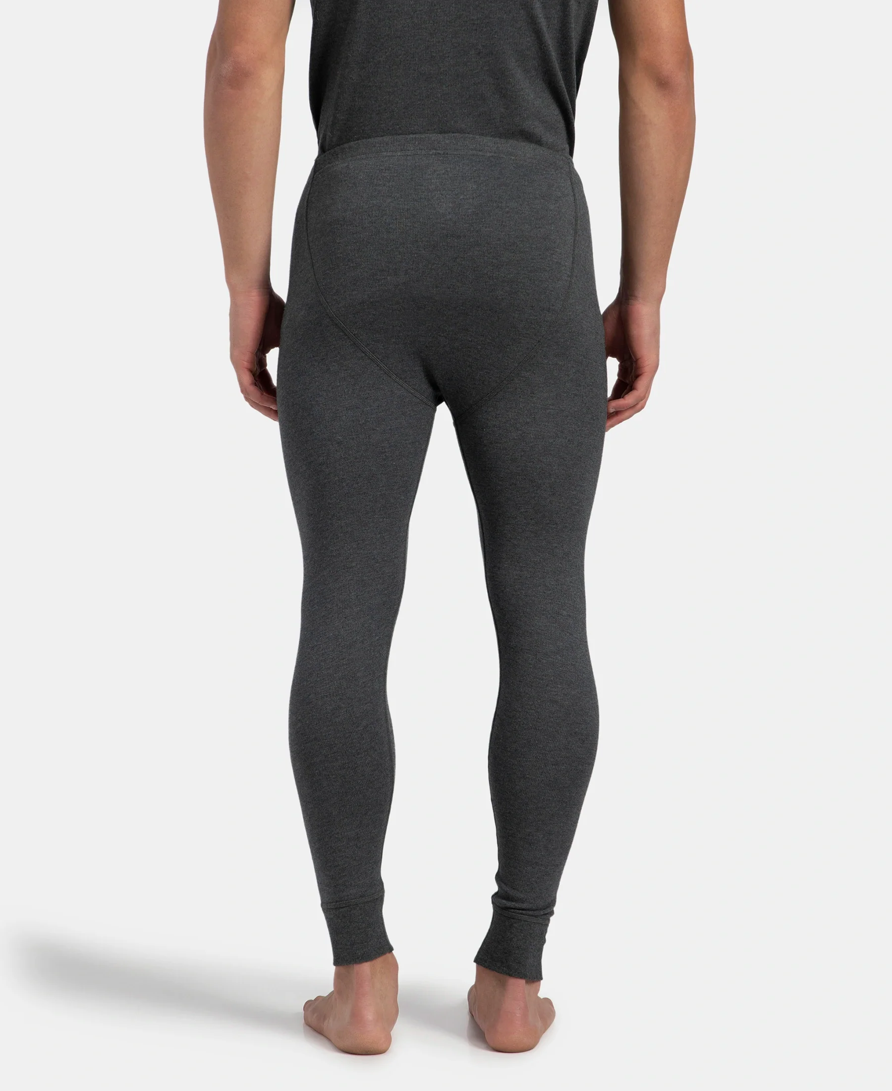 Super Warm Super Combed Cotton Rich Brushed Fabric Thermal Long John with StayWarm Technology - Charcoal Melange - Image 3