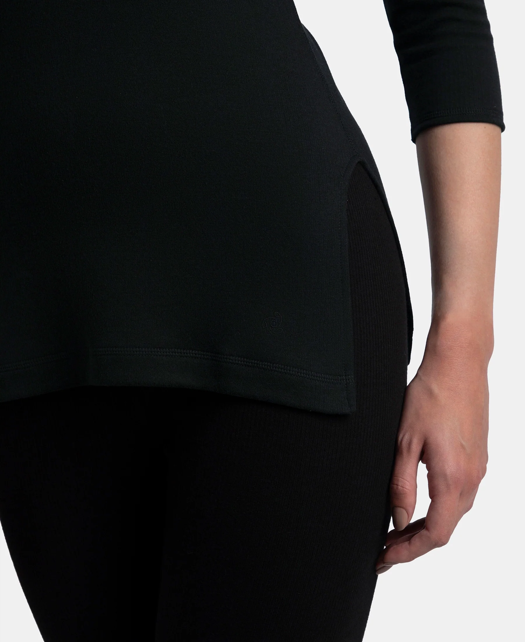 Super Warmth Super Combed Cotton Rich Brushed Three Quarter Sleeve Thermal Top with StayWarm Technology - Black - Image 8