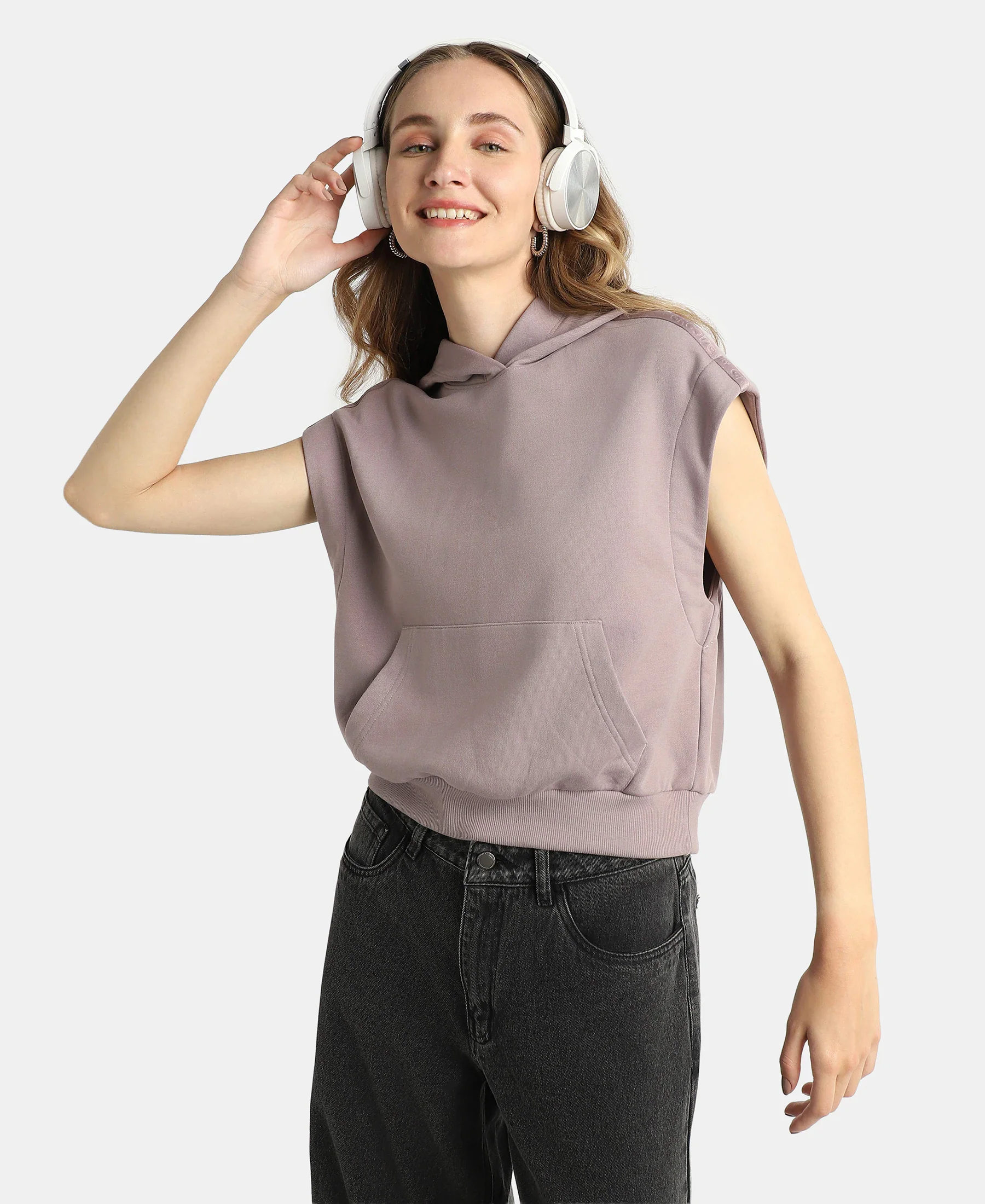 Super Combed Cotton Rich French Terry Oversized Sleeves Hoodie - Quail - Image 5