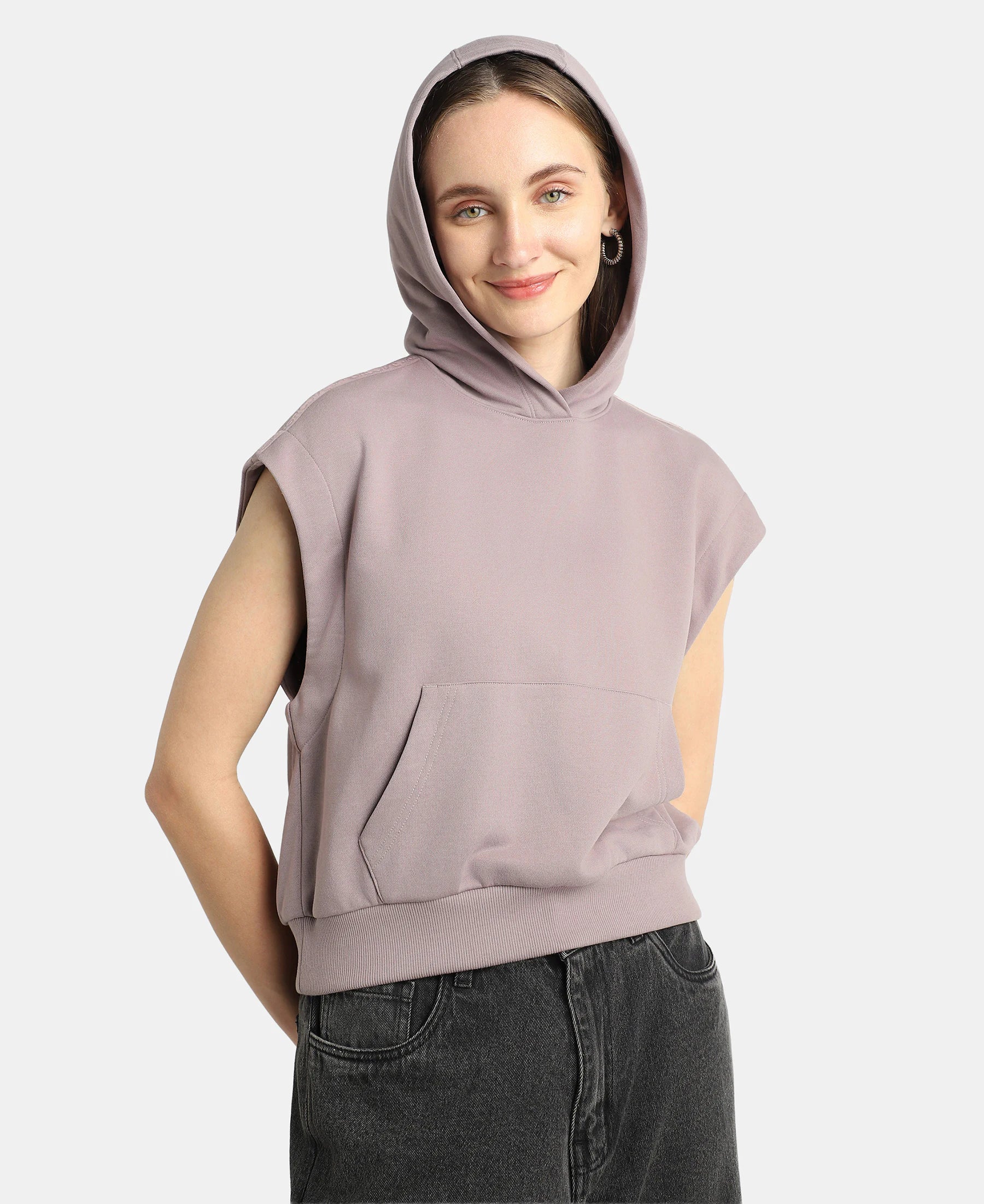 Super Combed Cotton Rich French Terry Oversized Sleeves Hoodie - Quail - Image 9