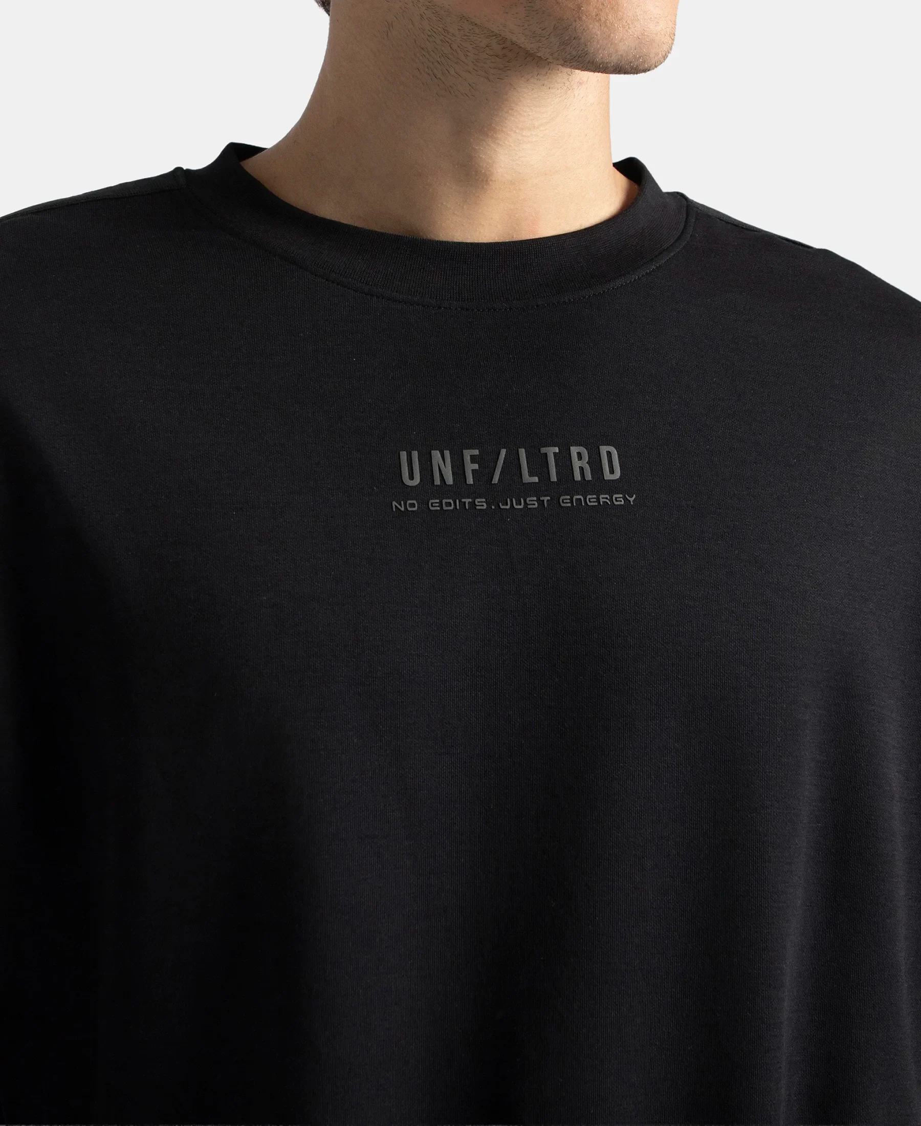 Super Combed Cotton Rich Oversized Graphic Printed Full Sleeve T-Shirt - Black - Image 7