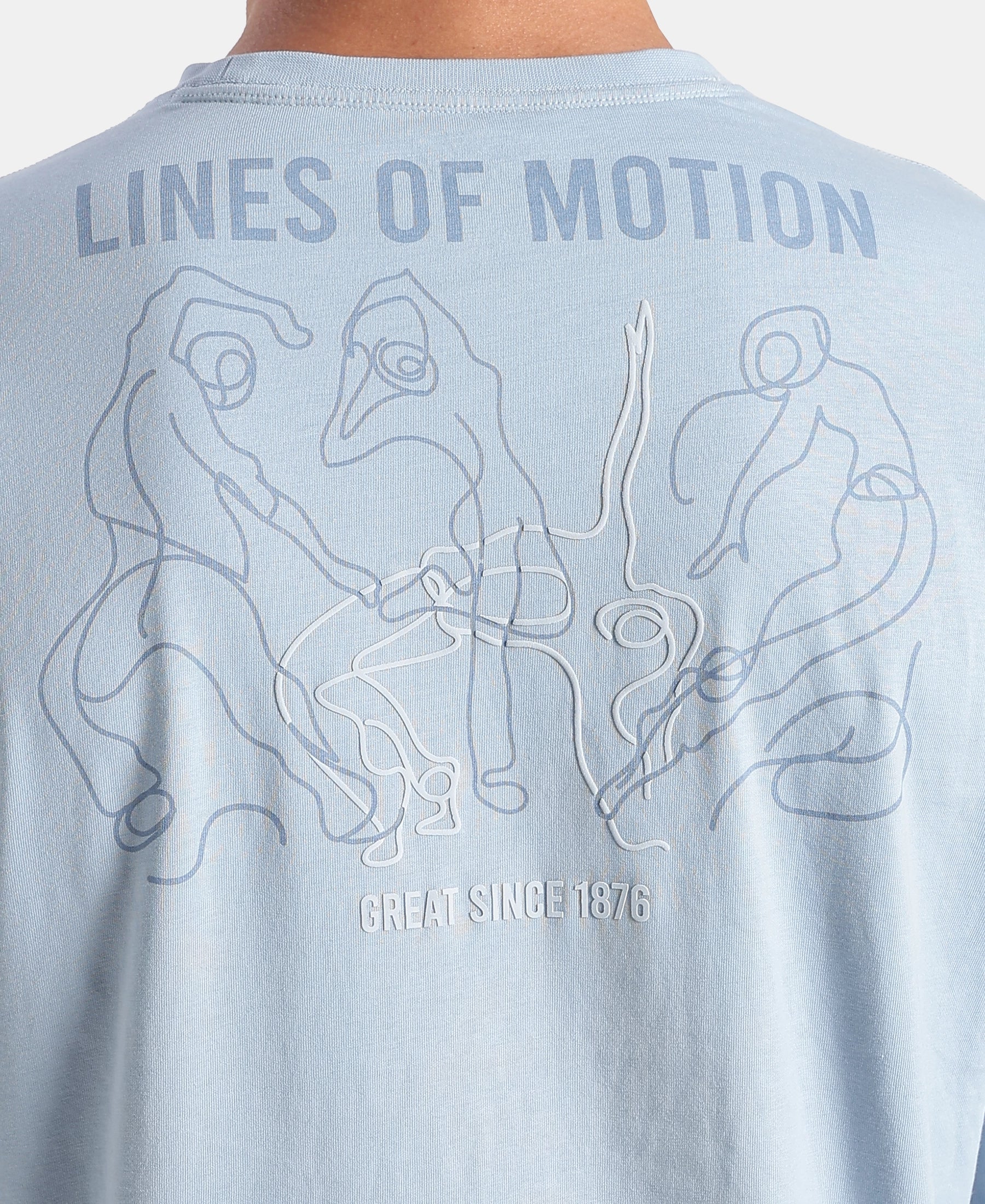 Super Combed Cotton Rich Graphic Printed Round Neck Full Sleeve T-Shirt - Soft Chambray - Image 8