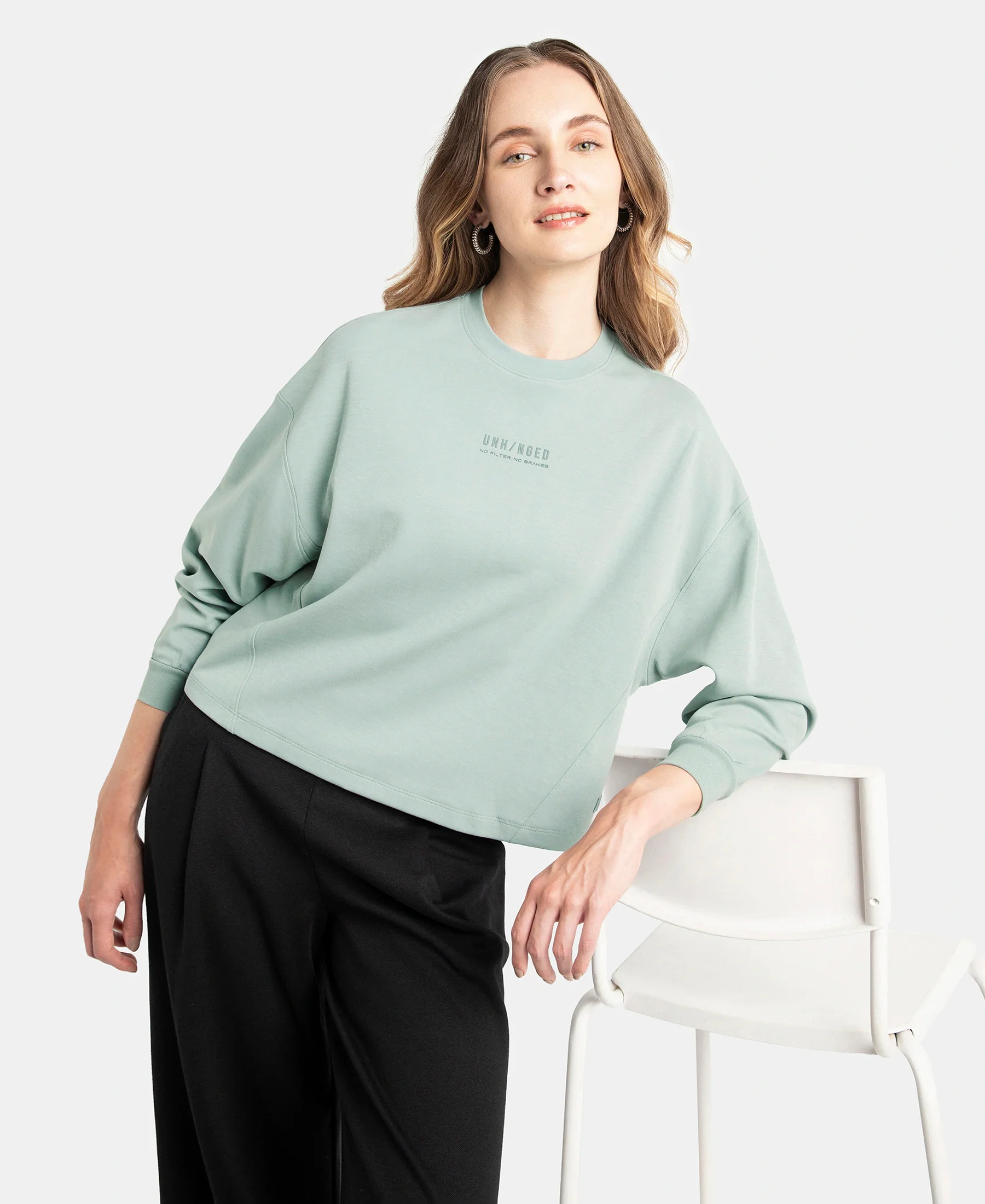 Super Combed Cotton Rich Oversized Printed Full Sleeve T-Shirt - Abyss - Image 5