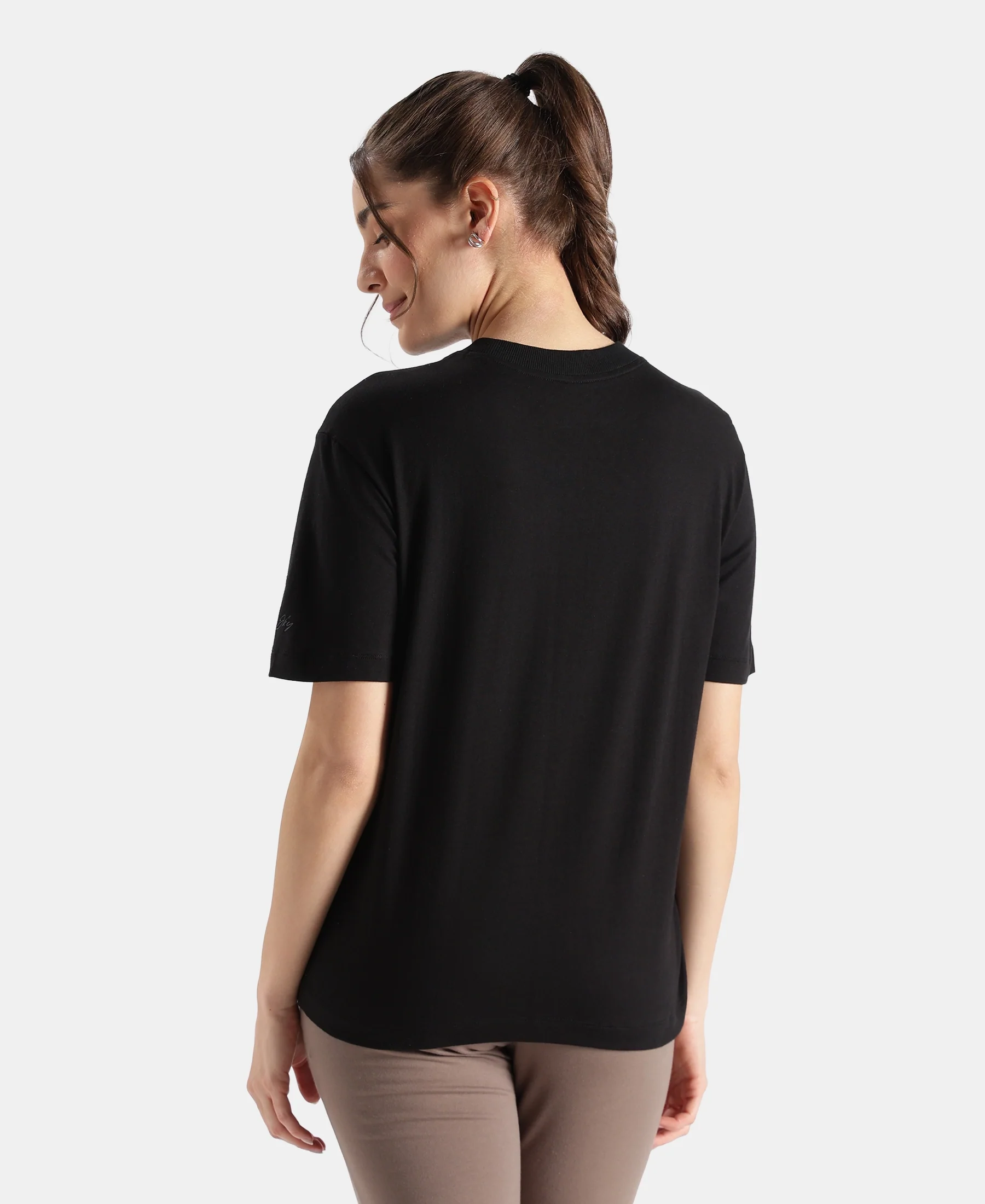 Super Combed Cotton Rich Oversized Printed T-Shirt - Black - Image 3