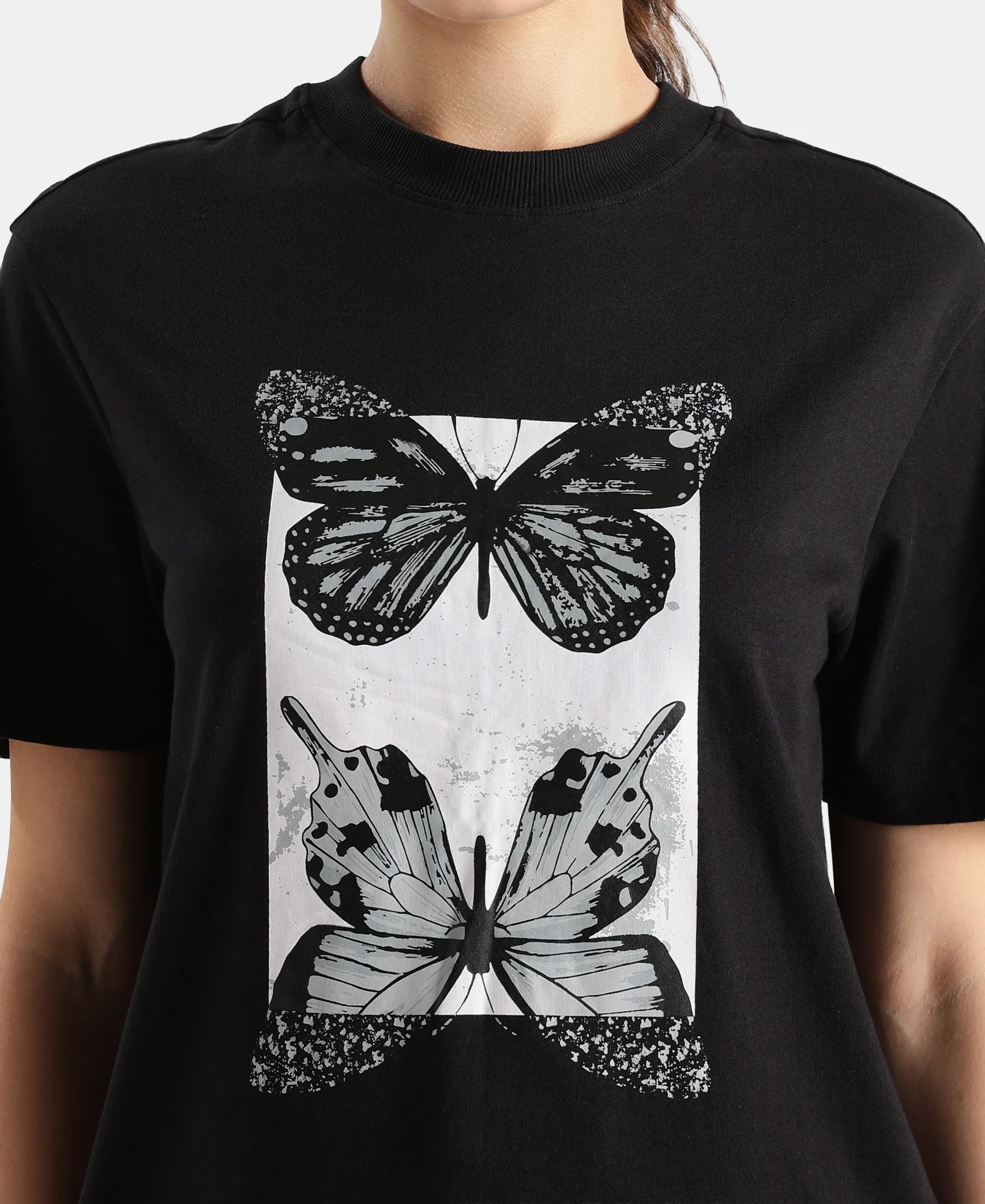 Super Combed Cotton Rich Oversized Printed T-Shirt - Black - Image 7