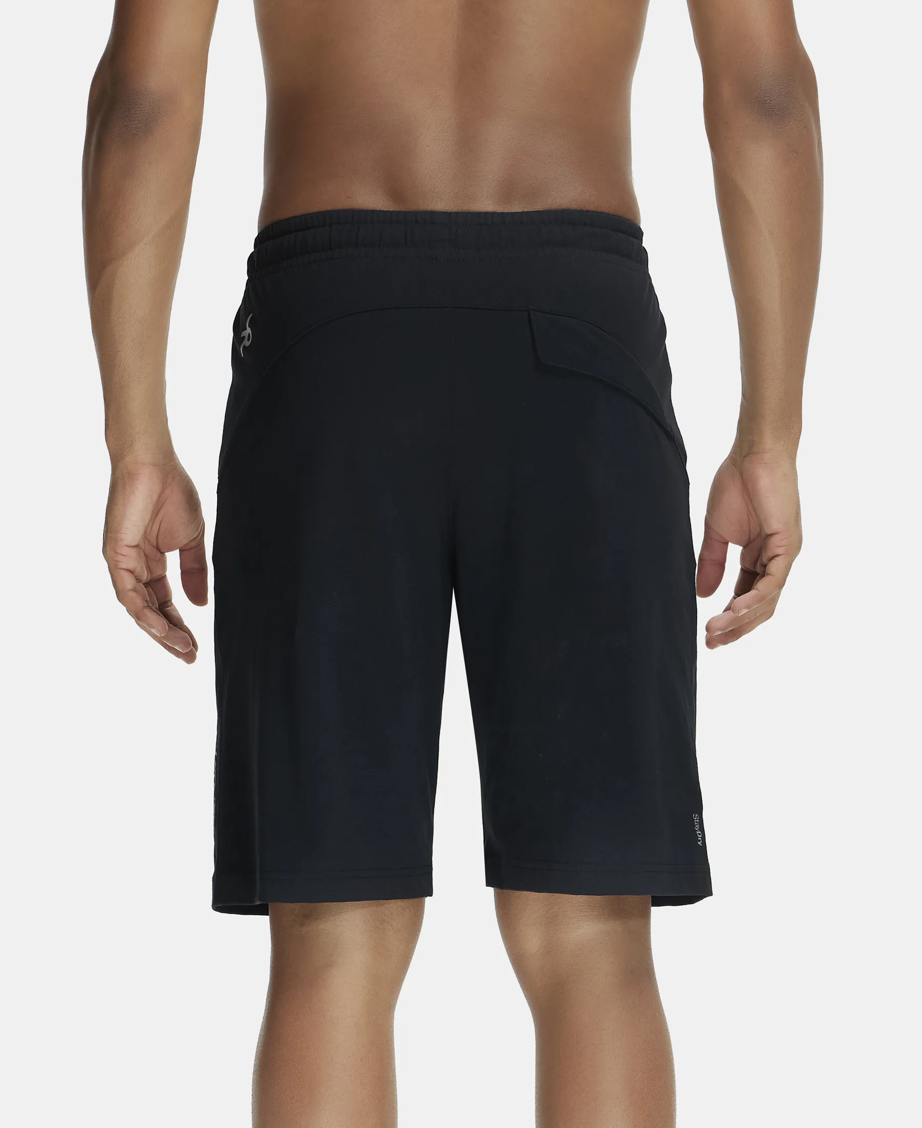 Super Combed Cotton Rich Shorts with StayFresh Treatment - Black - Image 3